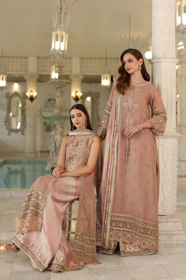 Noor by Saadia Asad | Festive 25 | D4 - Tea Pink by Noor by Saadia Asad - Designer Dress  - Type : Ladies Clothes - Available at Libayah - 100% Original 