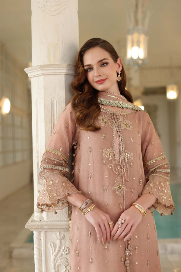 Noor by Saadia Asad | Festive 25 | D4 - Tea Pink by Noor by Saadia Asad - Designer Dress  - Type : Ladies Clothes - Available at Libayah - 100% Original 