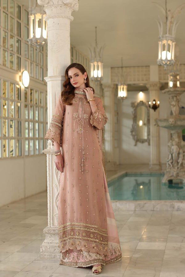 Noor by Saadia Asad | Festive 25 | D4 - Tea Pink by Noor by Saadia Asad - Designer Dress  - Type : Ladies Clothes - Available at Libayah - 100% Original 