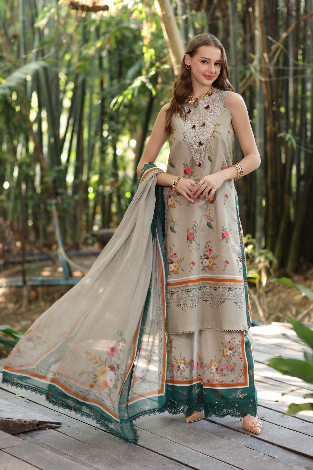 Noor by Saadia Asad | Eid Luxe Printedkari | D4-A by Noor by Saadia Asad - Designer Dress - Type: Ladies Clothes - Available at Libayah - 100% Original