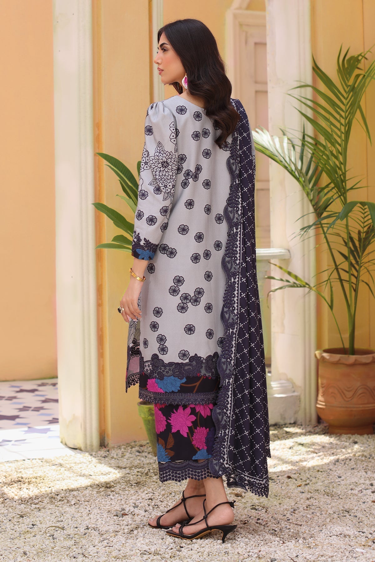 Charizma | Sheen Embroidered Linen Shawl | SHW4-05 by Charizma - Designer Dress - Type: Ladies Clothes - Available at Libayah - 100% Original