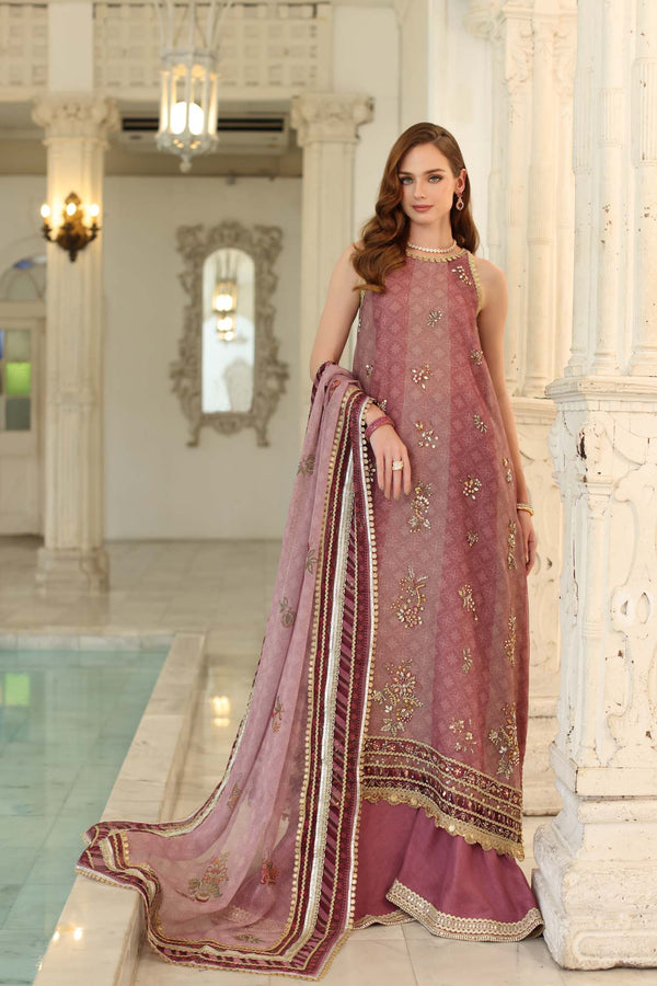 Noor by Saadia Asad | Festive 25 | D6 - Rose Pink by Noor by Saadia Asad - Designer Dress  - Type : Ladies Clothes - Available at Libayah - 100% Original 