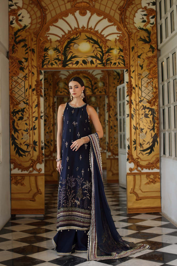 Noor by Saadia Asad | Festive 25 | D3 - Blue by Noor by Saadia Asad - Designer Dress  - Type : Ladies Clothes - Available at Libayah - 100% Original 