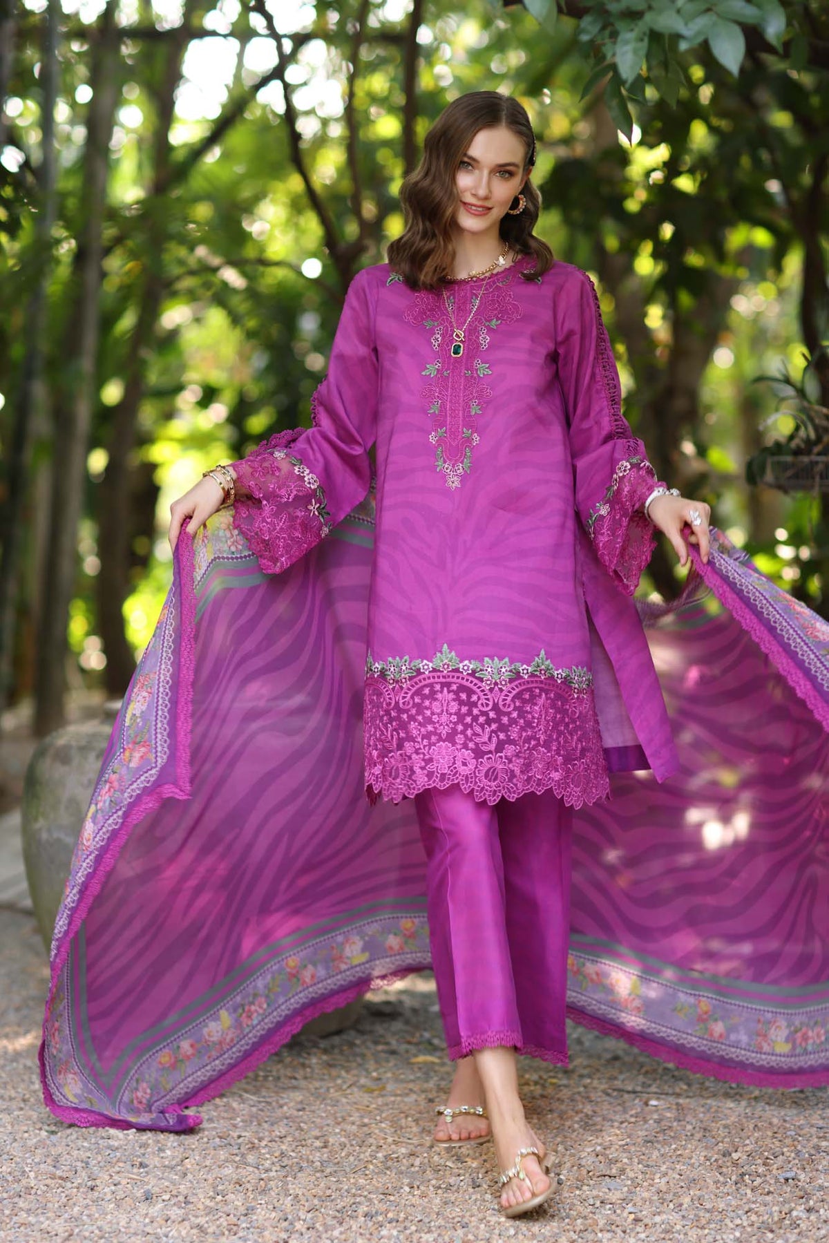Noor by Saadia Asad | Eid Luxe Printedkari | D1-A by Noor by Saadia Asad - Designer Dress - Type: Ladies Clothes - Available at Libayah - 100% Original