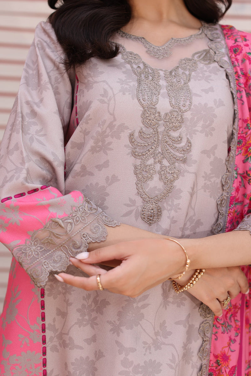 Charizma | Sheen Embroidered Linen Shawl | SHW4-04 by Charizma - Designer Dress - Type: Ladies Clothes - Available at Libayah - 100% Original