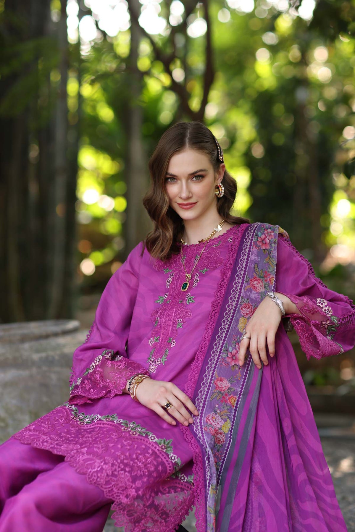 Noor by Saadia Asad | Eid Luxe Printedkari | D1-A by Noor by Saadia Asad - Designer Dress - Type: Ladies Clothes - Available at Libayah - 100% Original