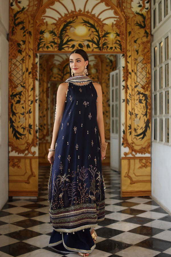 Noor by Saadia Asad | Festive 25 | D3 - Blue by Noor by Saadia Asad - Designer Dress  - Type : Ladies Clothes - Available at Libayah - 100% Original 