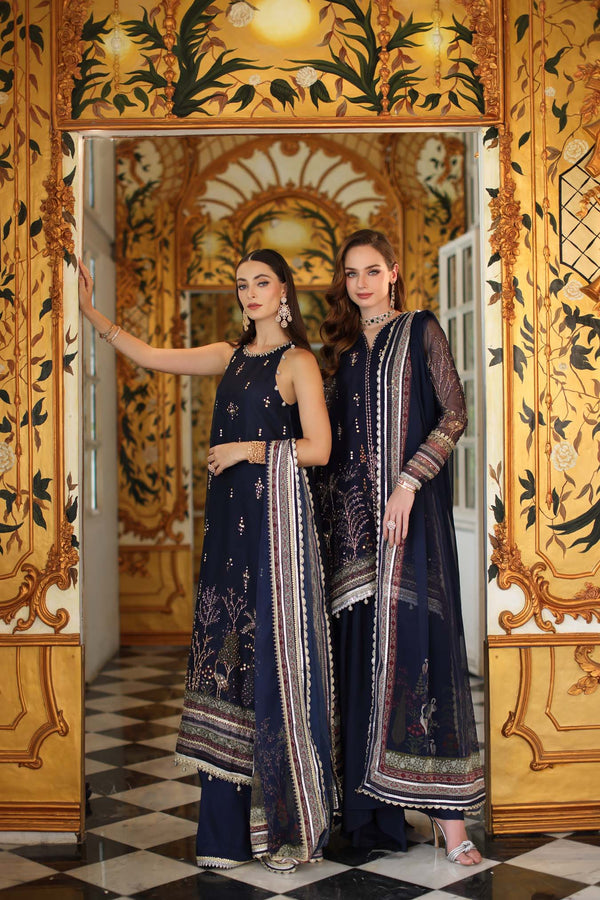 Noor by Saadia Asad | Festive 25 | D3 - Blue by Noor by Saadia Asad - Designer Dress  - Type : Ladies Clothes - Available at Libayah - 100% Original 