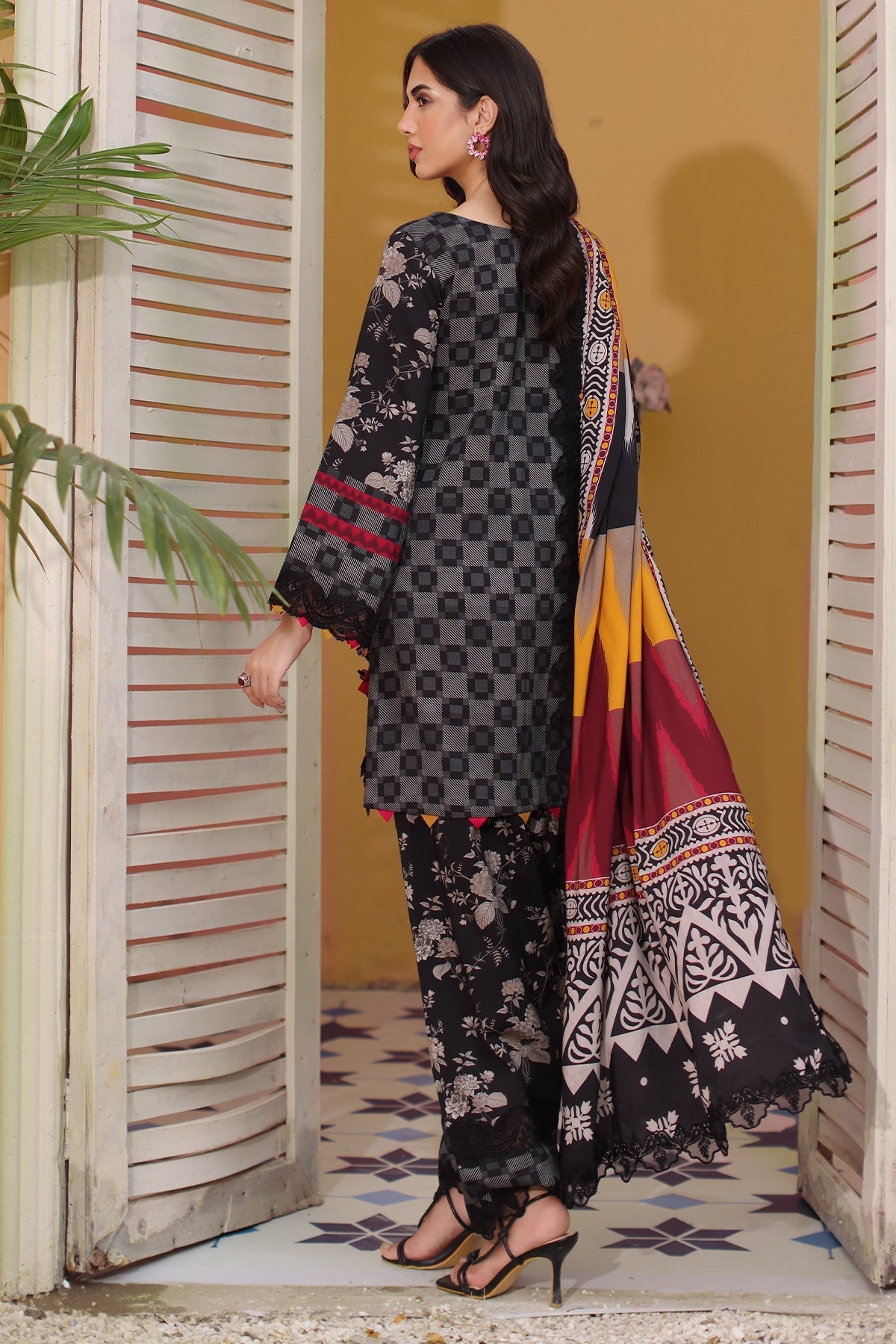 Charizma | Sheen Embroidered Linen Shawl | SHW4-03 by Charizma - Designer Dress - Type: Ladies Clothes - Available at Libayah - 100% Original
