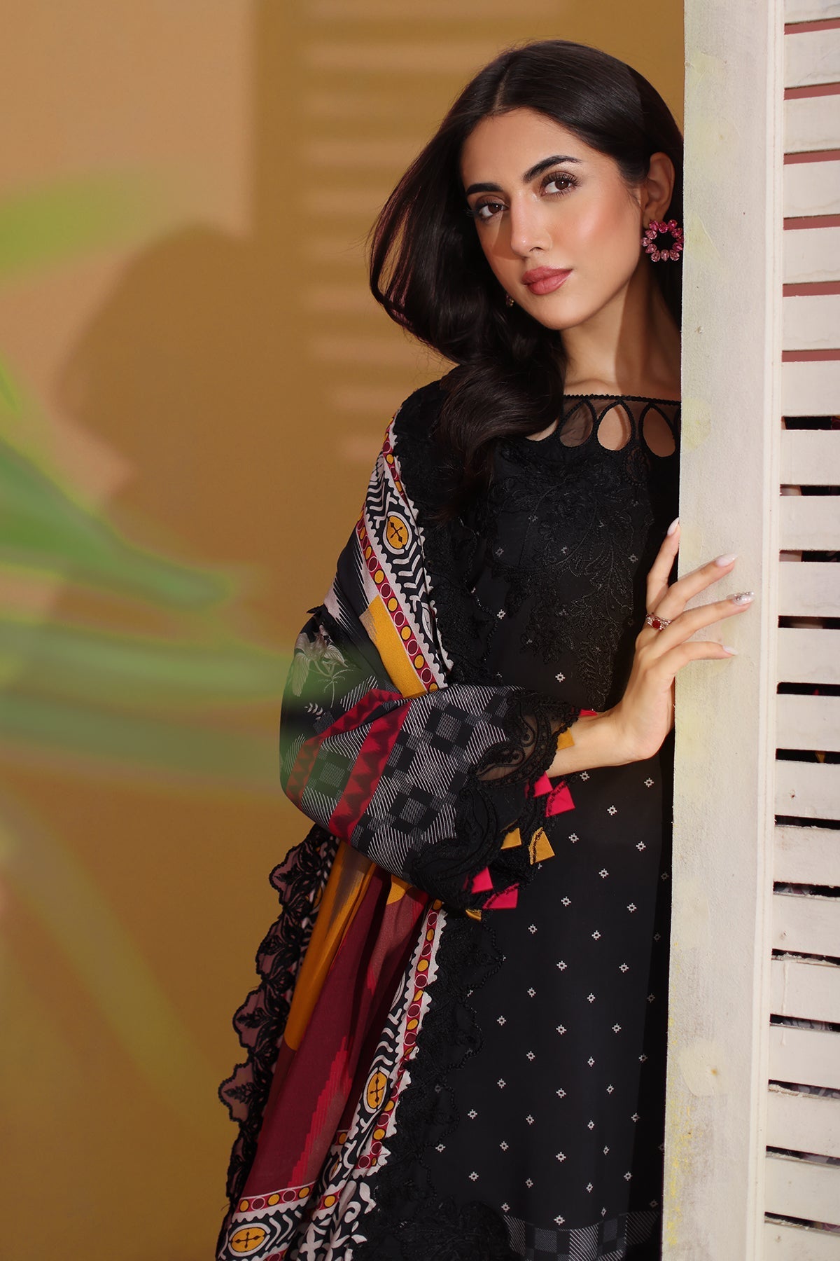 Charizma | Sheen Embroidered Linen Shawl | SHW4-03 by Charizma - Designer Dress - Type: Ladies Clothes - Available at Libayah - 100% Original