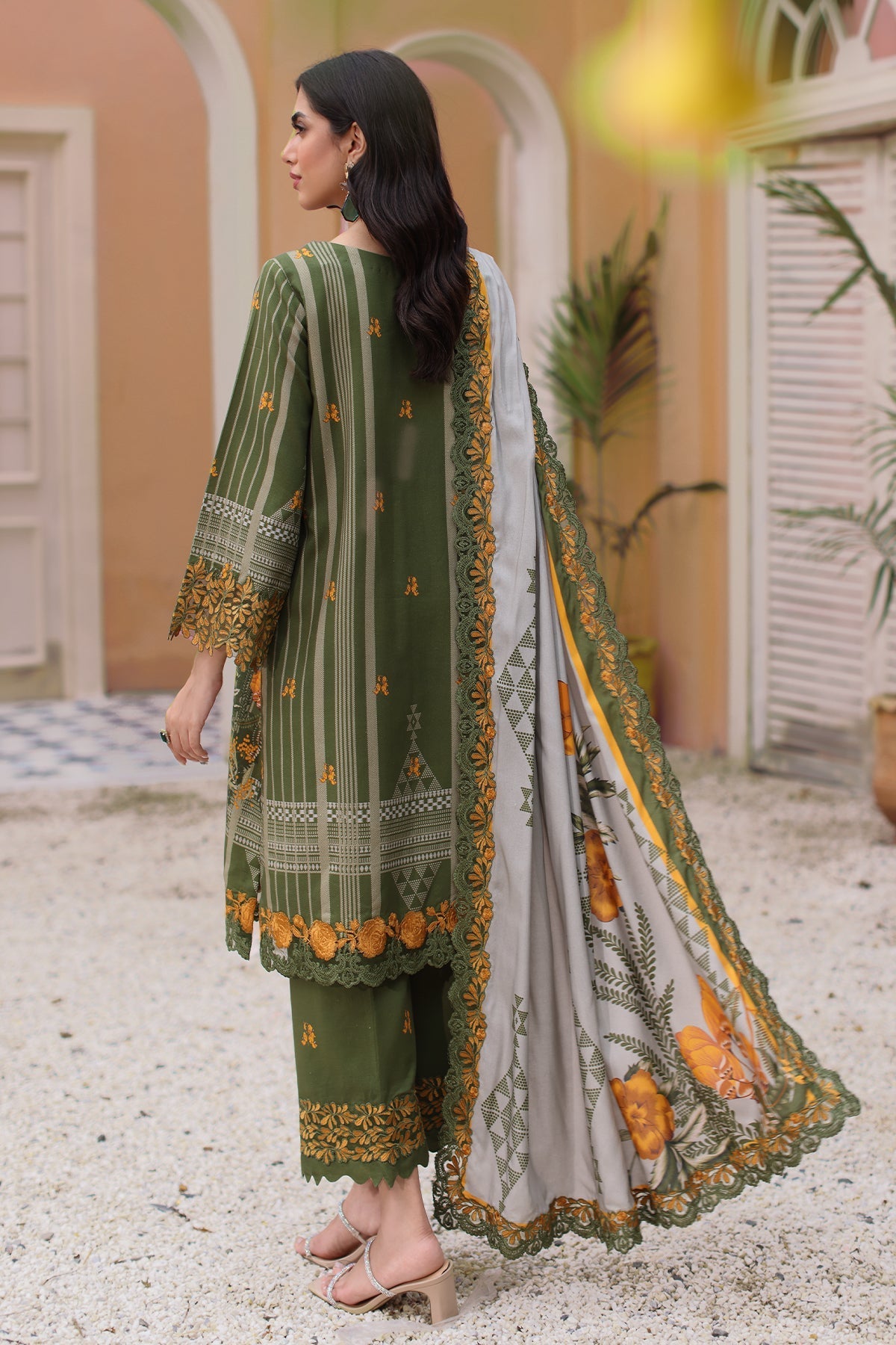 Charizma | Sheen Embroidered Linen Shawl | SHW4-07 by Charizma - Designer Dress - Type: Ladies Clothes - Available at Libayah - 100% Original