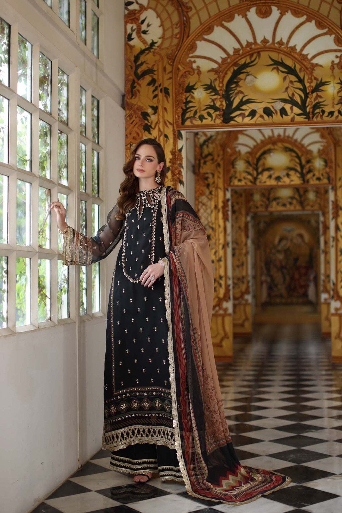 Noor by Saadia Asad | Festive 25 | D1 - Black by Noor by Saadia Asad - Designer Dress  - Type : Ladies Clothes - Available at Libayah - 100% Original 