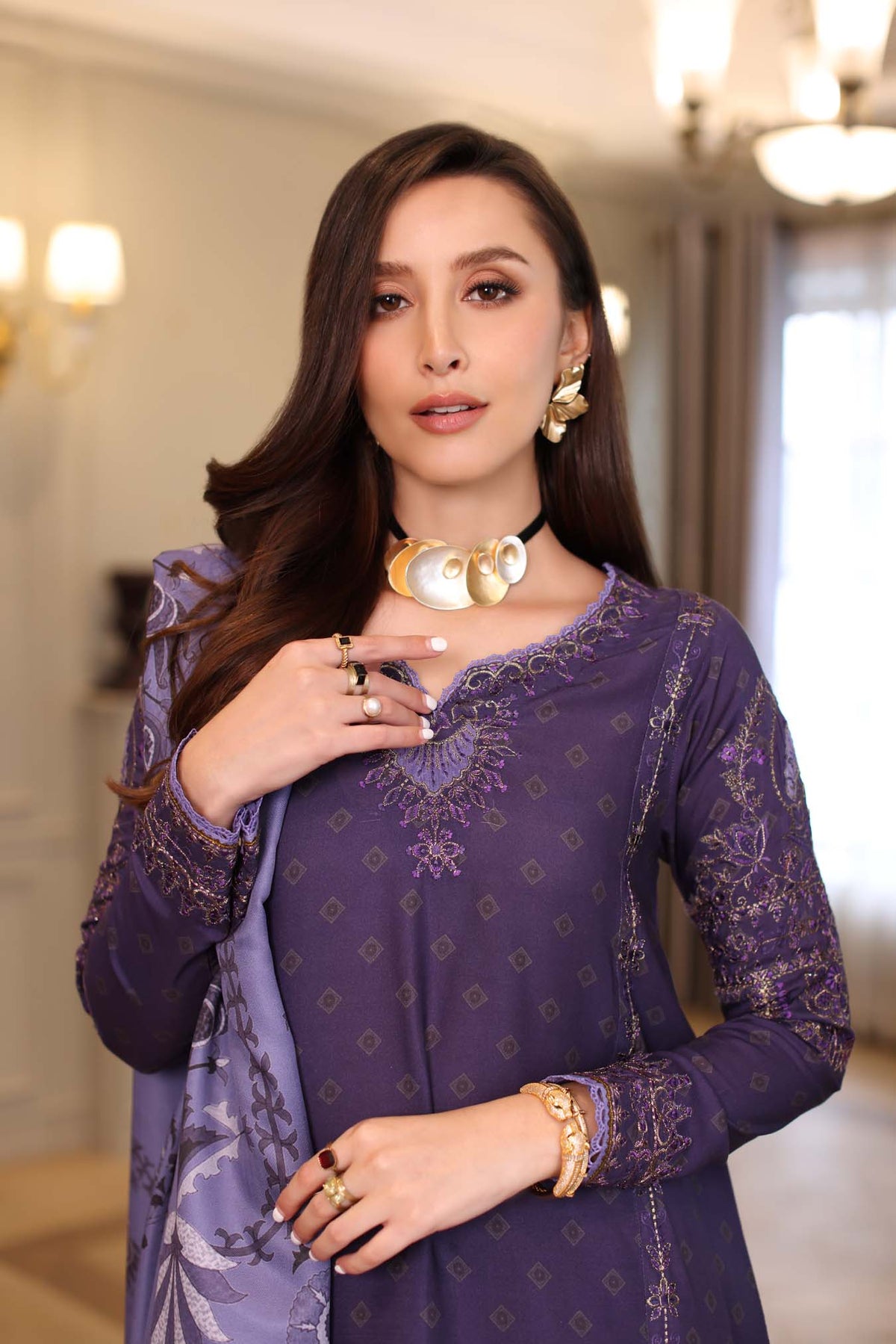 Saadia Asad | Winter Printkhaas 25 | D6 - B by Saadia Asad - Designer Dress - Type : Ladies Clothes - Available at Libayah - 100% Original 