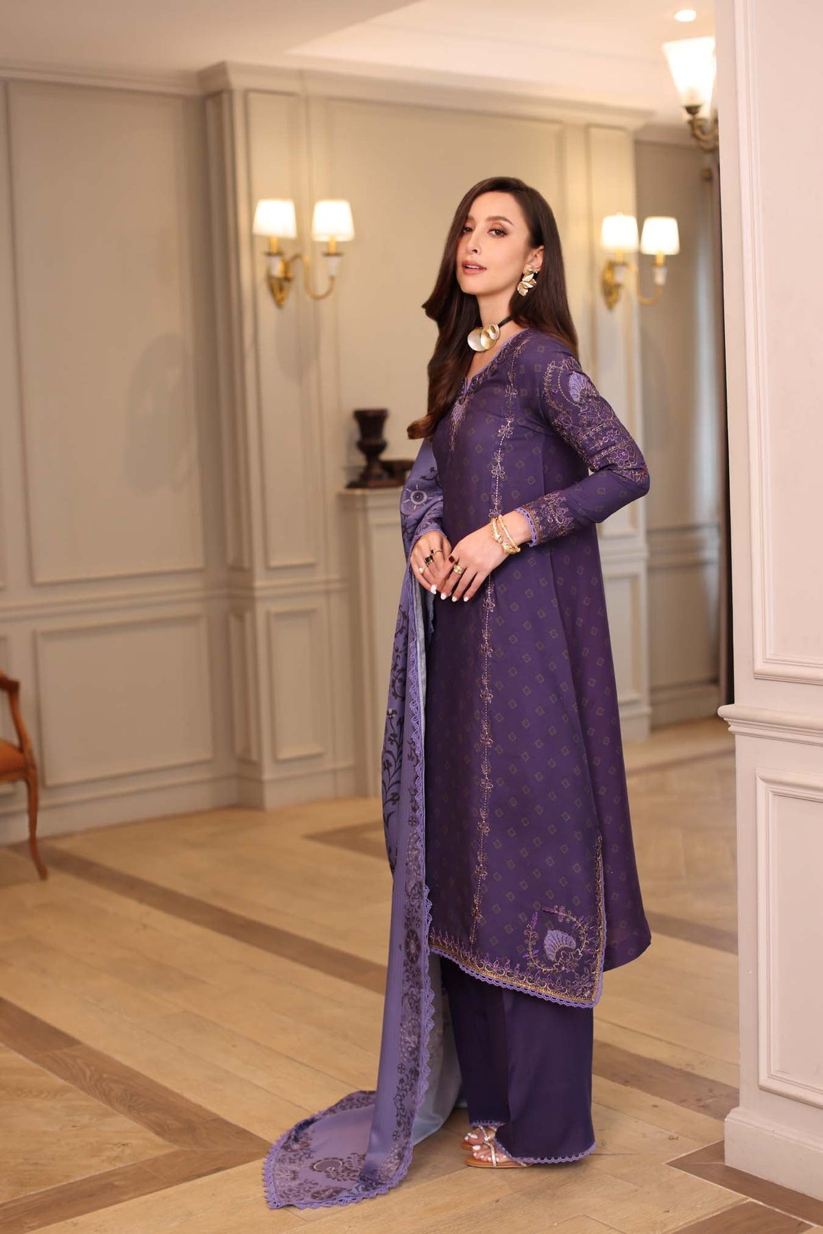 Saadia Asad | Winter Printkhaas 25 | D6 - B by Saadia Asad - Designer Dress - Type : Ladies Clothes - Available at Libayah - 100% Original 