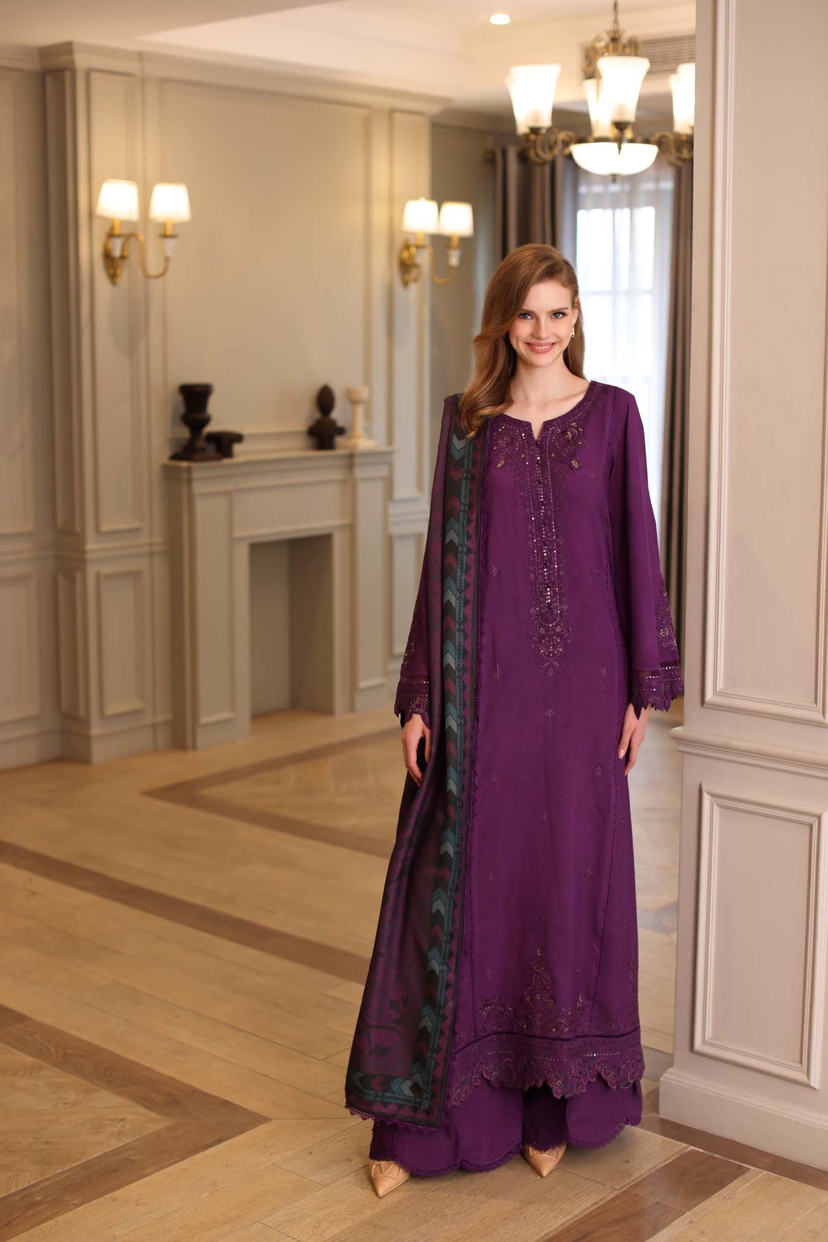 Saadia Asad | Winter Printkhaas 25 | D10 - B by Saadia Asad - Designer Dress - Type : Ladies Clothes - Available at Libayah - 100% Original 