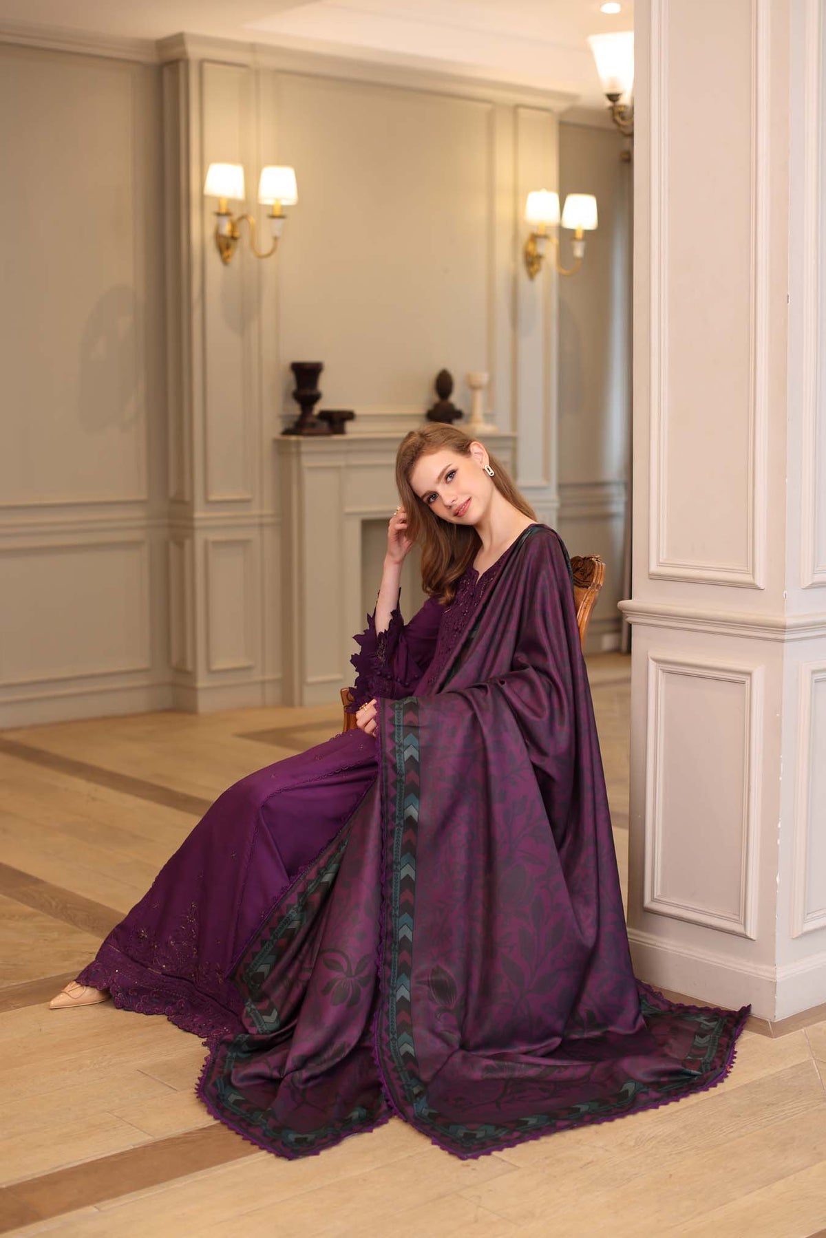 Saadia Asad | Winter Printkhaas 25 | D10 - B by Saadia Asad - Designer Dress - Type : Ladies Clothes - Available at Libayah - 100% Original 