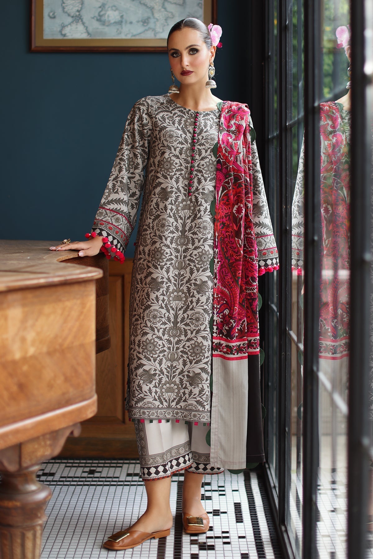 Charizma | C Prints Winter 25 | 3-PC Unstitched Printed Linen Collection CPW5-09 by Charizma - Designer Dress  - Type : Ladies Clothes - Available at Libayah - 100% Original 