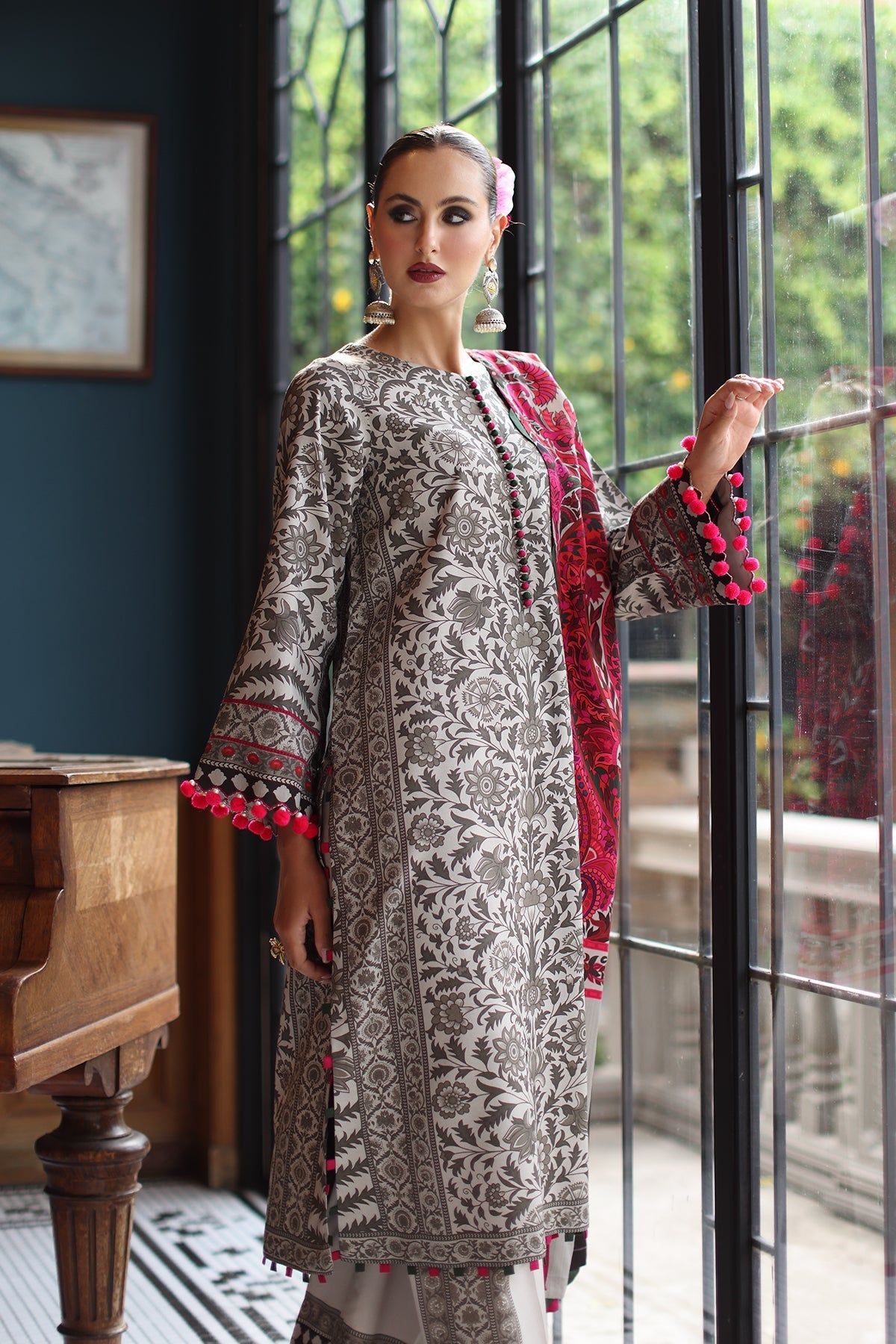 Charizma | C Prints Winter 25 | 3-PC Unstitched Printed Linen Collection CPW5-09 by Charizma - Designer Dress  - Type : Ladies Clothes - Available at Libayah - 100% Original 