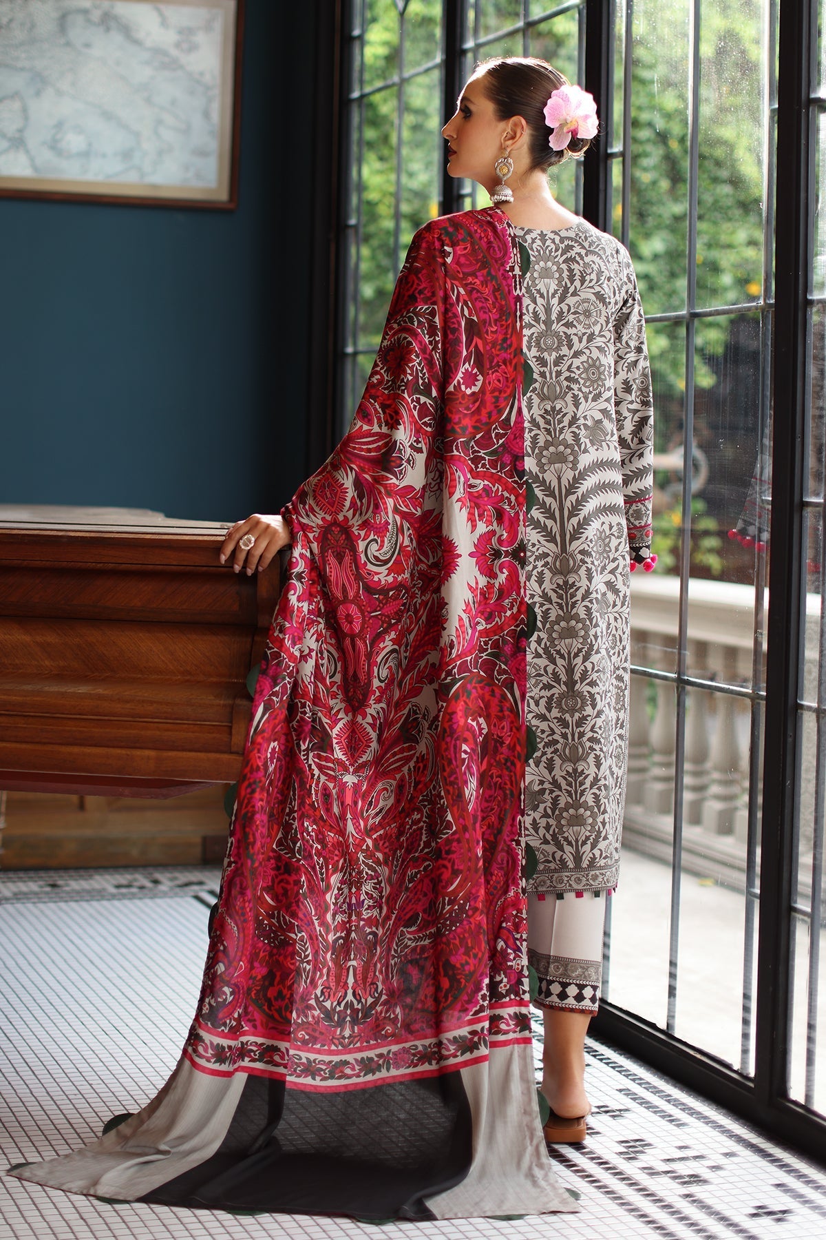 Charizma | C Prints Winter 25 | 3-PC Unstitched Printed Linen Collection CPW5-09 by Charizma - Designer Dress  - Type : Ladies Clothes - Available at Libayah - 100% Original 