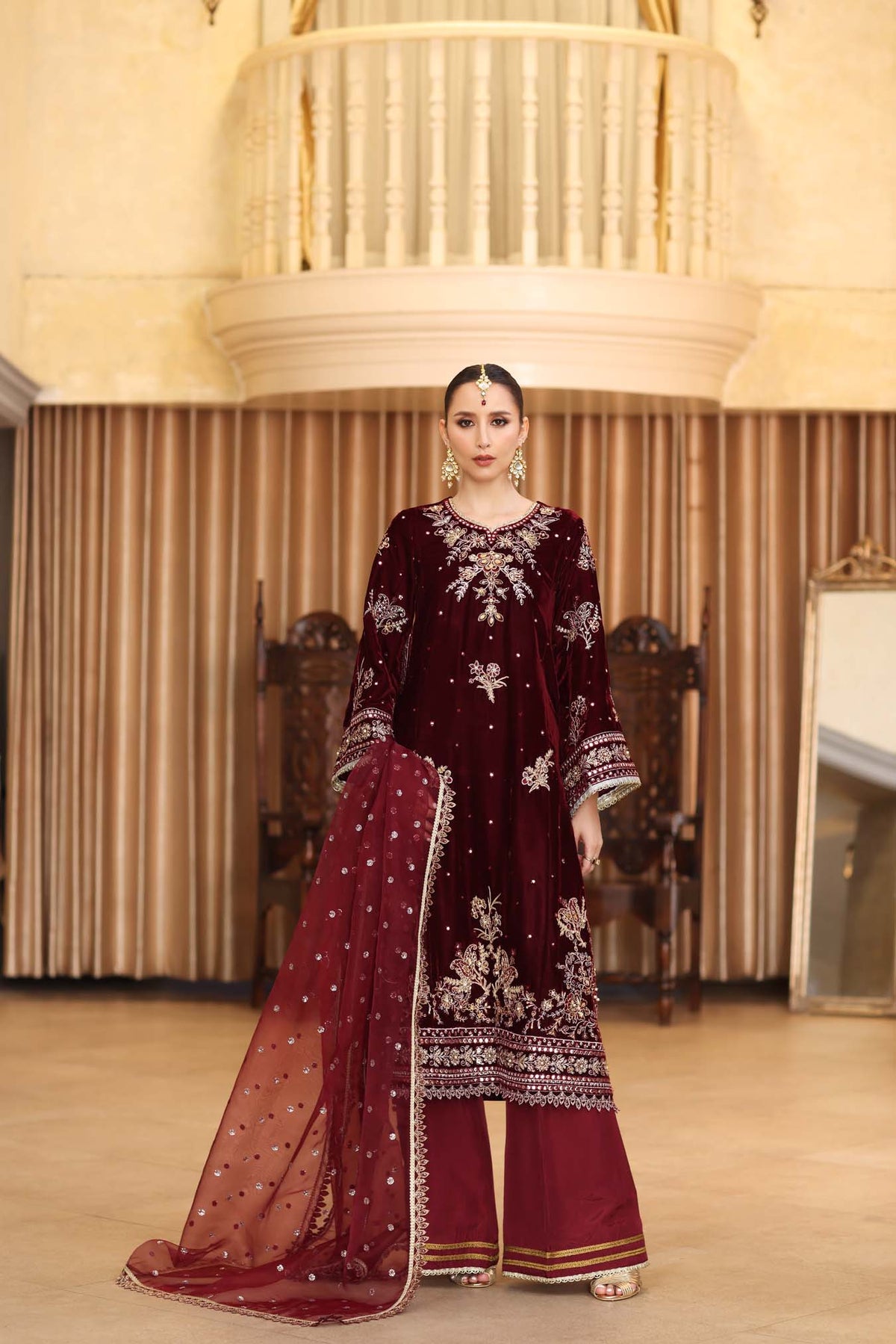 Noor by Saadia Asad | Handcrafted Velvet 25 | Naqsh by Noor by Saadia Asad - Designer Dress - Type : Ladies Clothes - Available at Libayah - 100% Original 