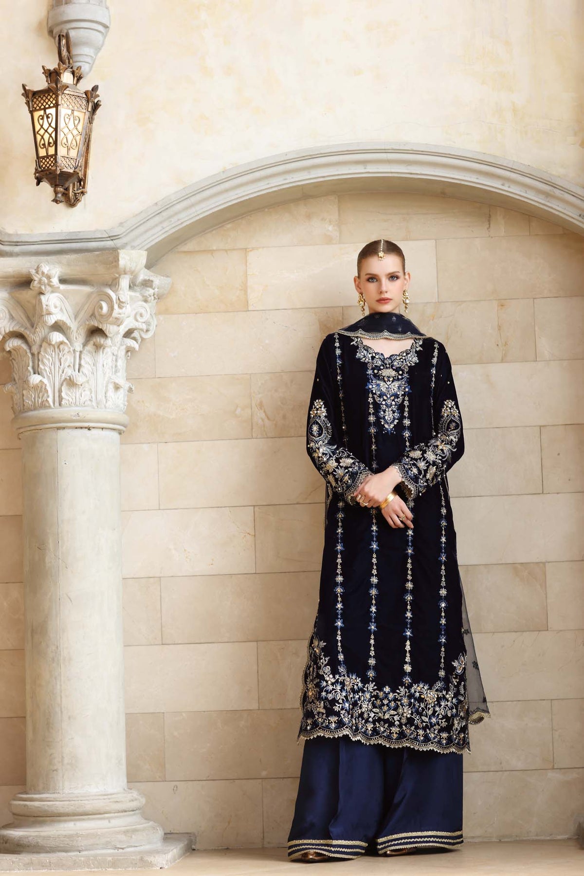 Noor by Saadia Asad | Handcrafted Velvet 25 | Falak by Noor by Saadia Asad - Designer Dress - Type : Ladies Clothes - Available at Libayah - 100% Original 