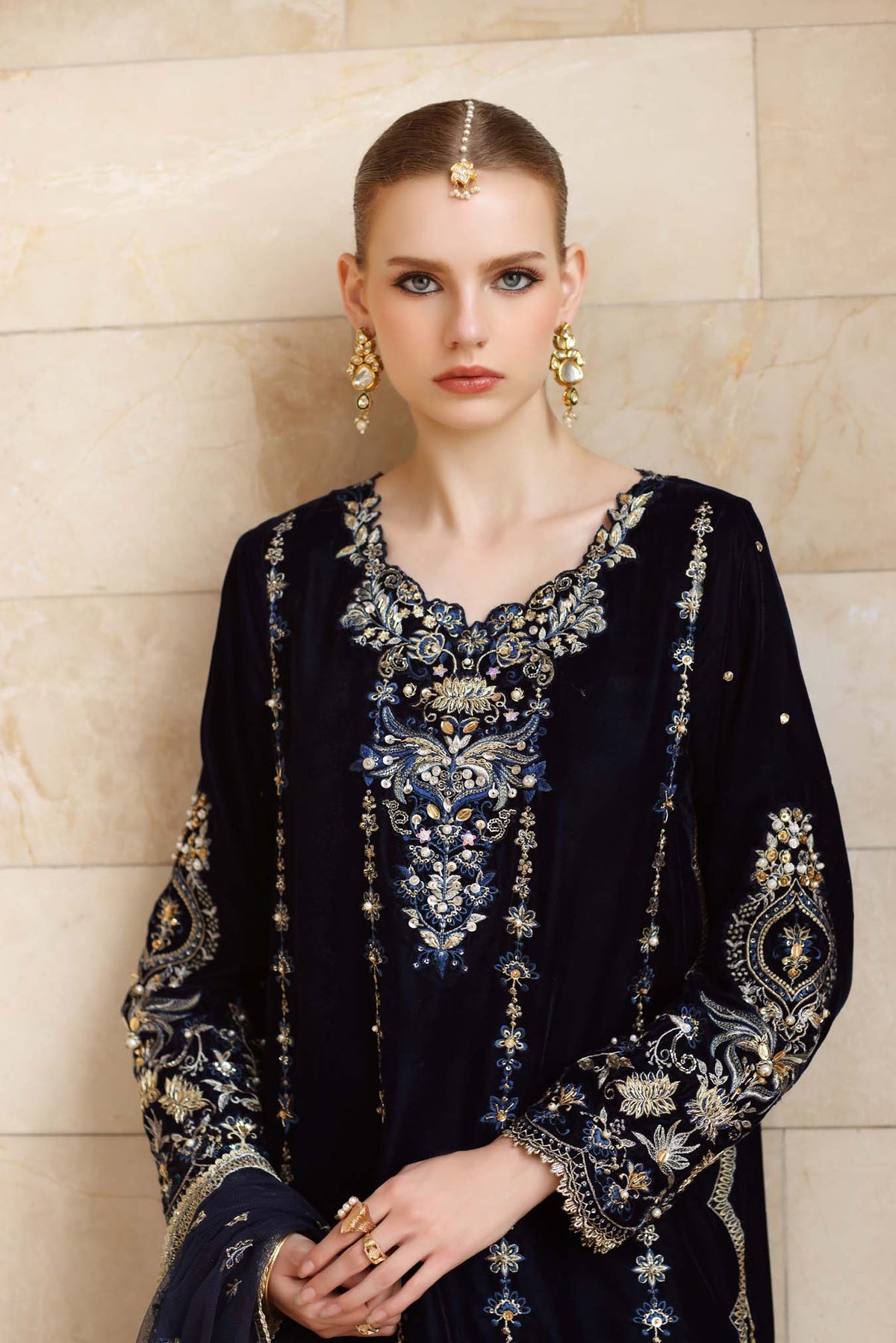 Noor by Saadia Asad | Handcrafted Velvet 25 | Falak by Noor by Saadia Asad - Designer Dress - Type : Ladies Clothes - Available at Libayah - 100% Original 