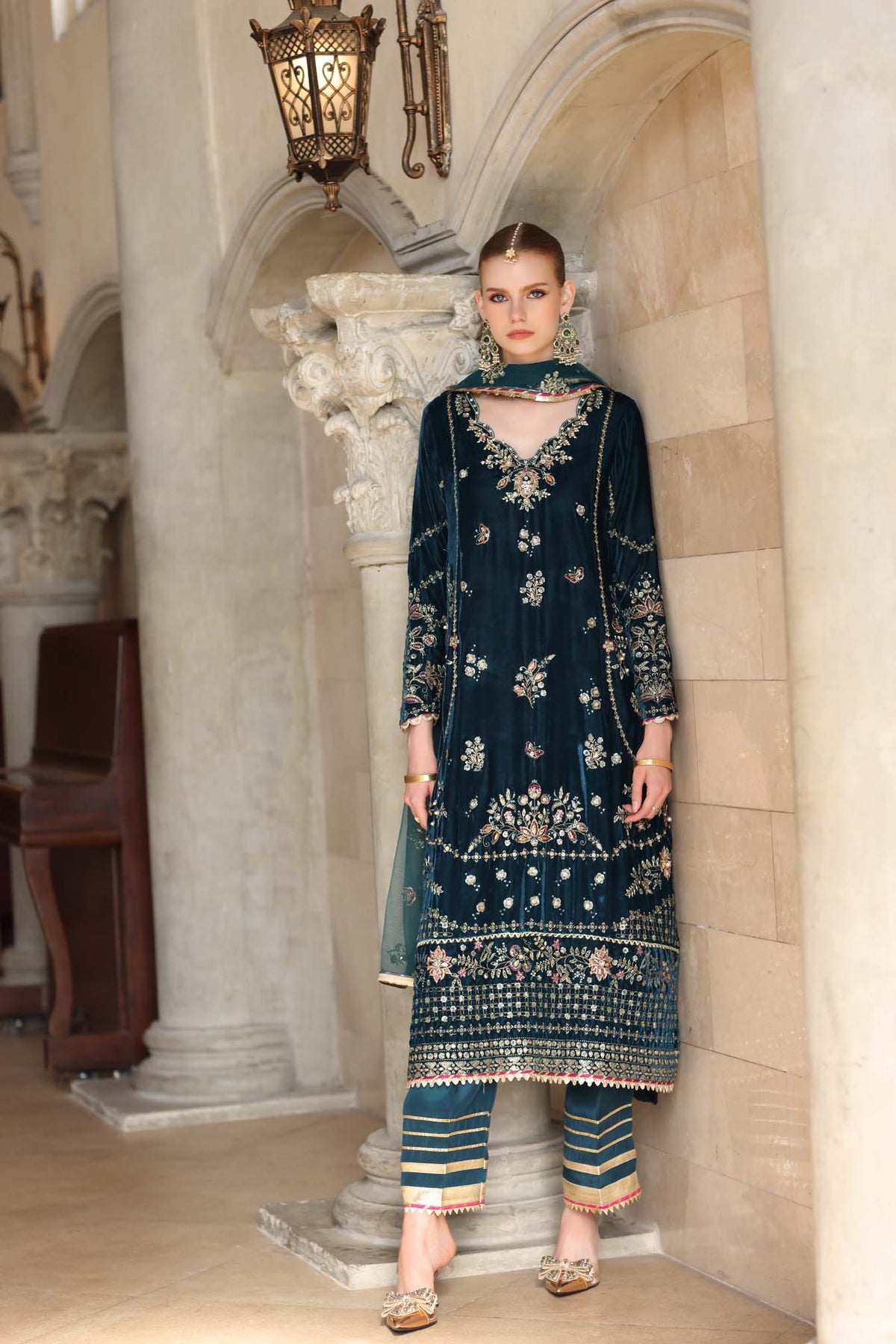 Noor by Saadia Asad | Handcrafted Velvet 25 | Andaleeb by Noor by Saadia Asad - Designer Dress - Type : Ladies Clothes - Available at Libayah - 100% Original 
