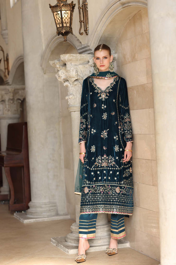 Noor by Saadia Asad | Handcrafted Velvet 25 | Andaleeb by Noor by Saadia Asad - Designer Dress - Type : Ladies Clothes - Available at Libayah - 100% Original 