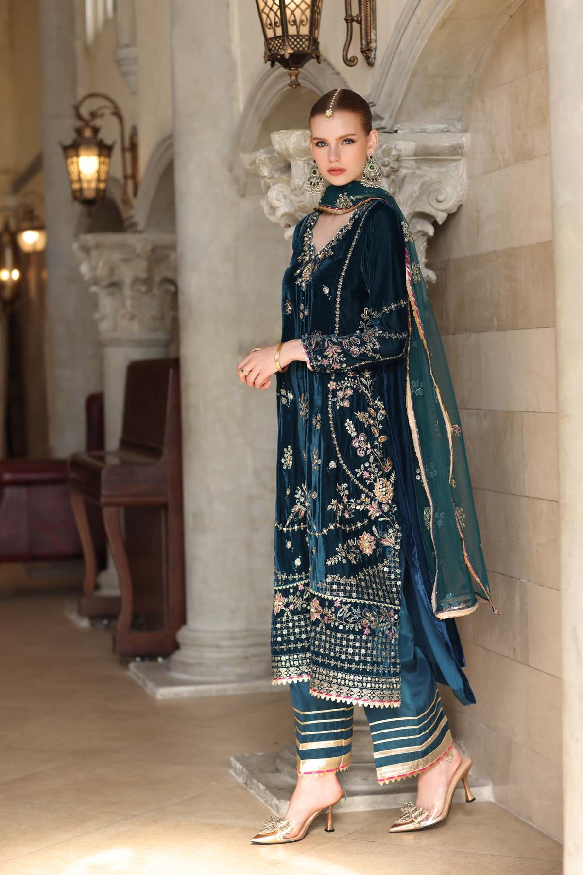 Noor by Saadia Asad | Handcrafted Velvet 25 | Andaleeb by Noor by Saadia Asad - Designer Dress - Type : Ladies Clothes - Available at Libayah - 100% Original 