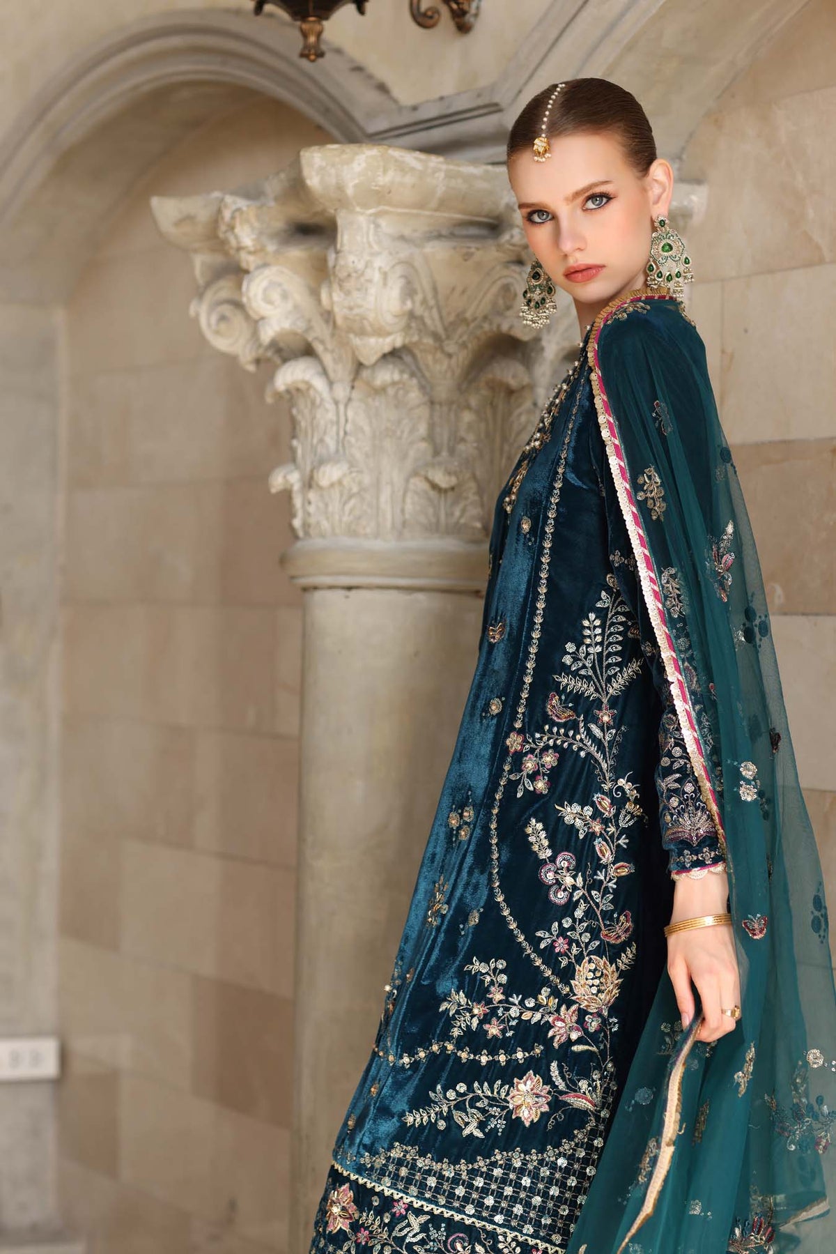 Noor by Saadia Asad | Handcrafted Velvet 25 | Andaleeb by Noor by Saadia Asad - Designer Dress - Type : Ladies Clothes - Available at Libayah - 100% Original 