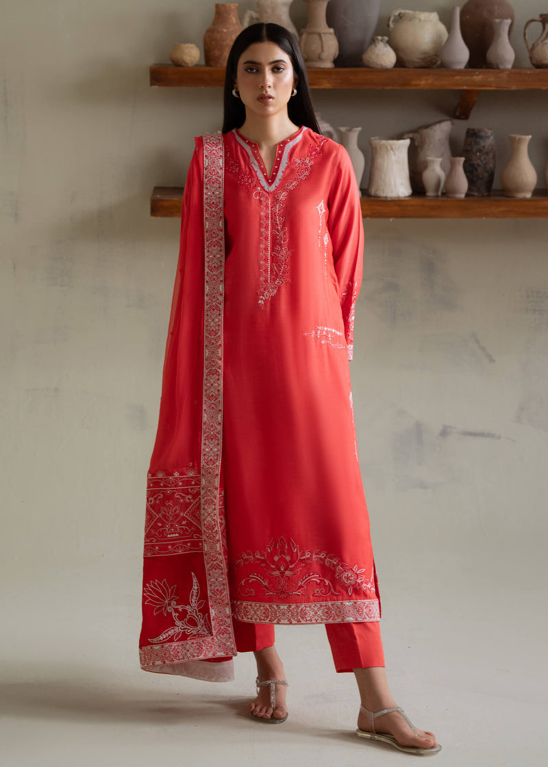 Jeem | Summer 25 RTW | NOVA CORAL by Jeem - Designer Dress  - Type : Ladies Clothes - Available at Libayah - 100% Original 