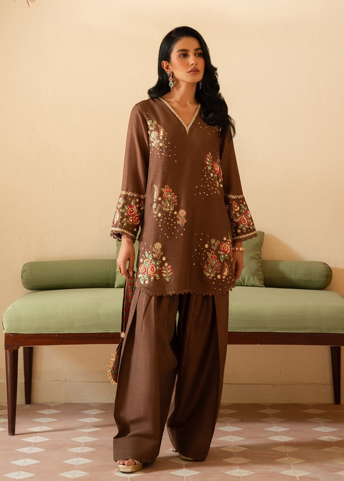 Sadaf Fawad Khan | Mehrma Wedding Formals | Hot Mocha by Sadaf Fawad Khan - Designer Dress - Type: Formal - Available at Libayah - 100% Original