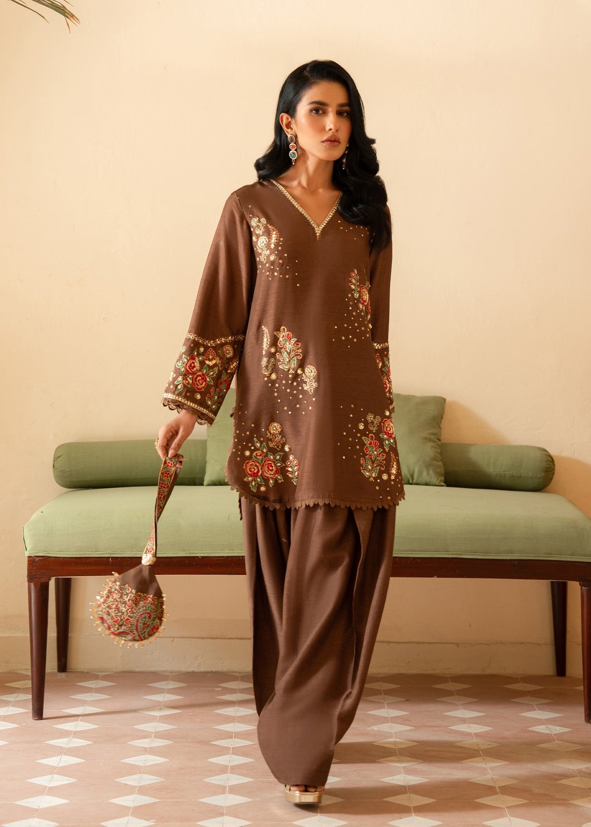 Sadaf Fawad Khan | Mehrma Wedding Formals | Hot Mocha by Sadaf Fawad Khan - Designer Dress - Type: Formal - Available at Libayah - 100% Original