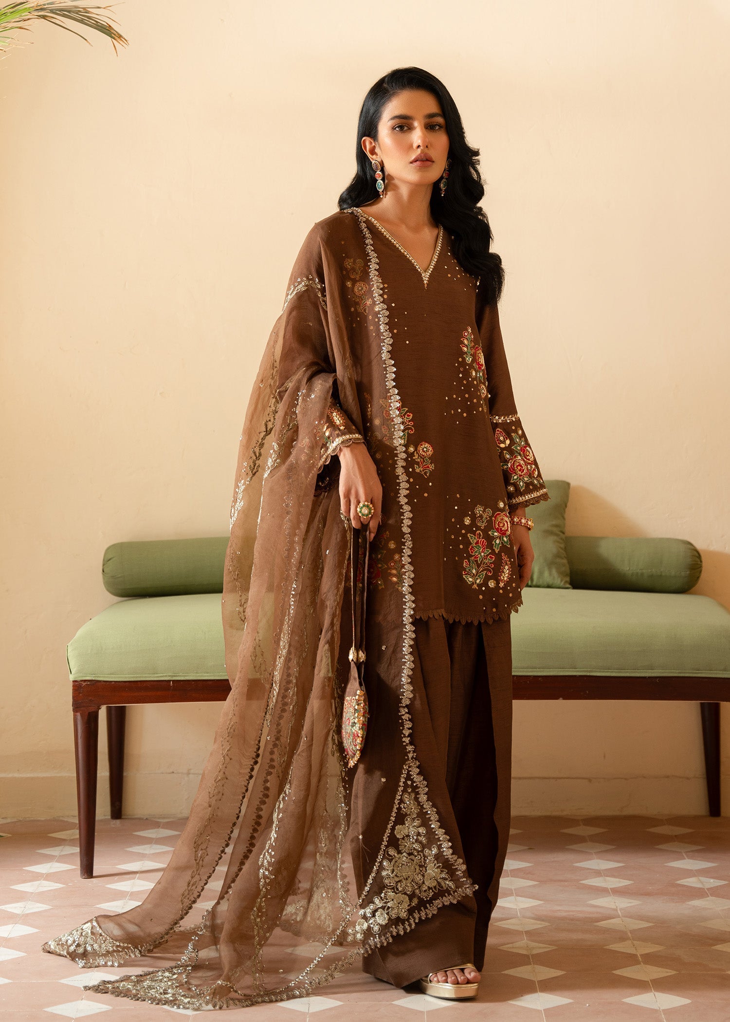 Sadaf Fawad Khan | Mehrma Wedding Formals | Hot Mocha by Sadaf Fawad Khan - Designer Dress - Type: Formal - Available at Libayah - 100% Original