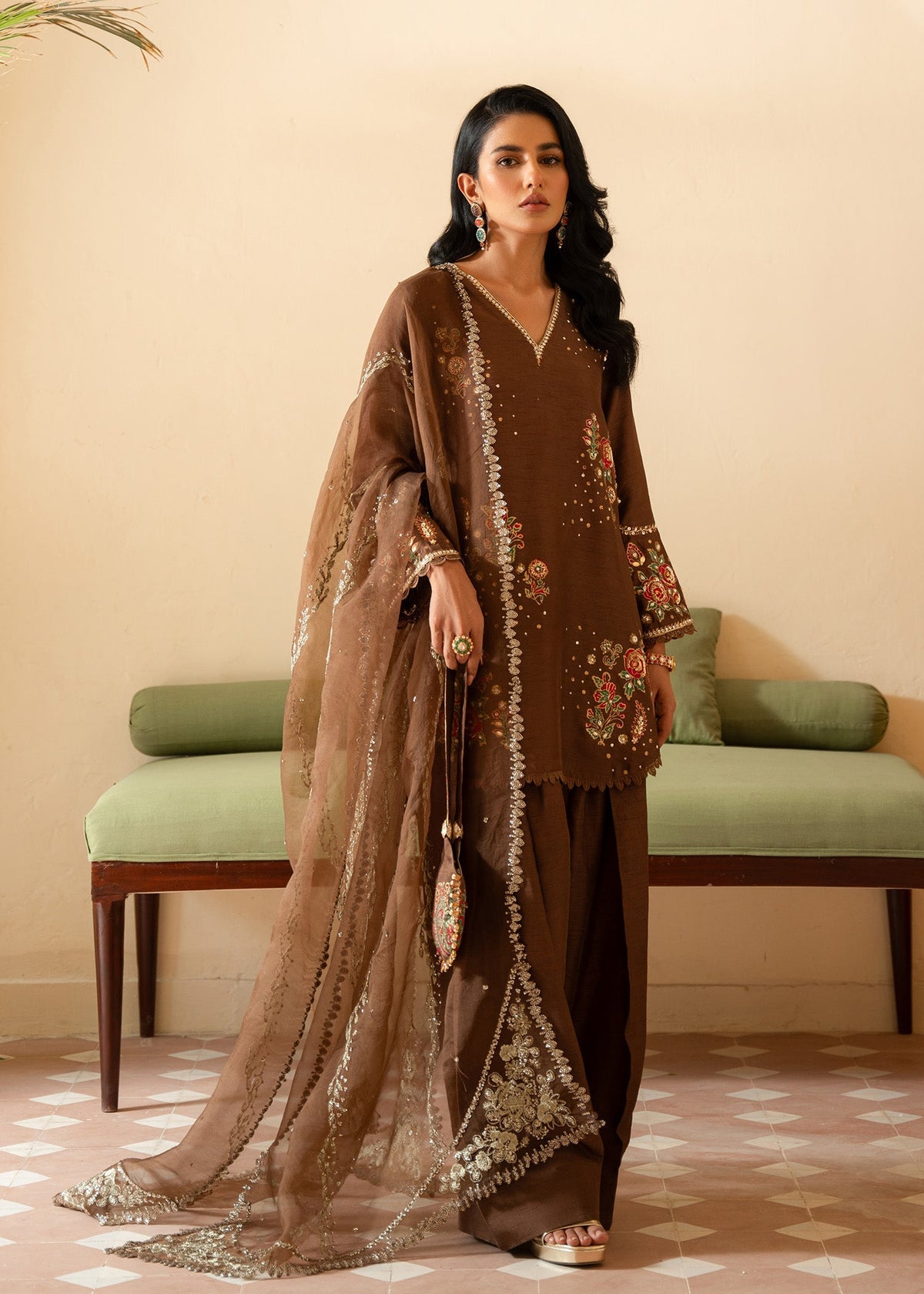 Sadaf Fawad Khan | Mehrma Wedding Formals | Hot Mocha by Sadaf Fawad Khan - Designer Dress - Type: Formal - Available at Libayah - 100% Original