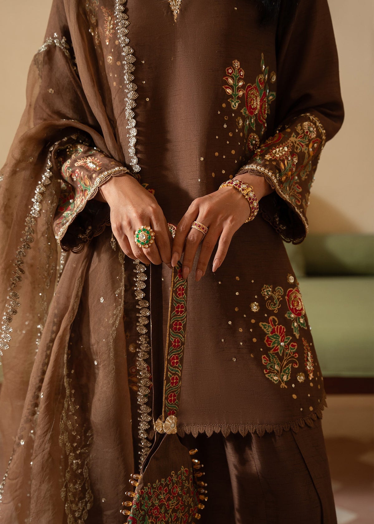 Sadaf Fawad Khan | Mehrma Wedding Formals | Hot Mocha by Sadaf Fawad Khan - Designer Dress - Type: Formal - Available at Libayah - 100% Original