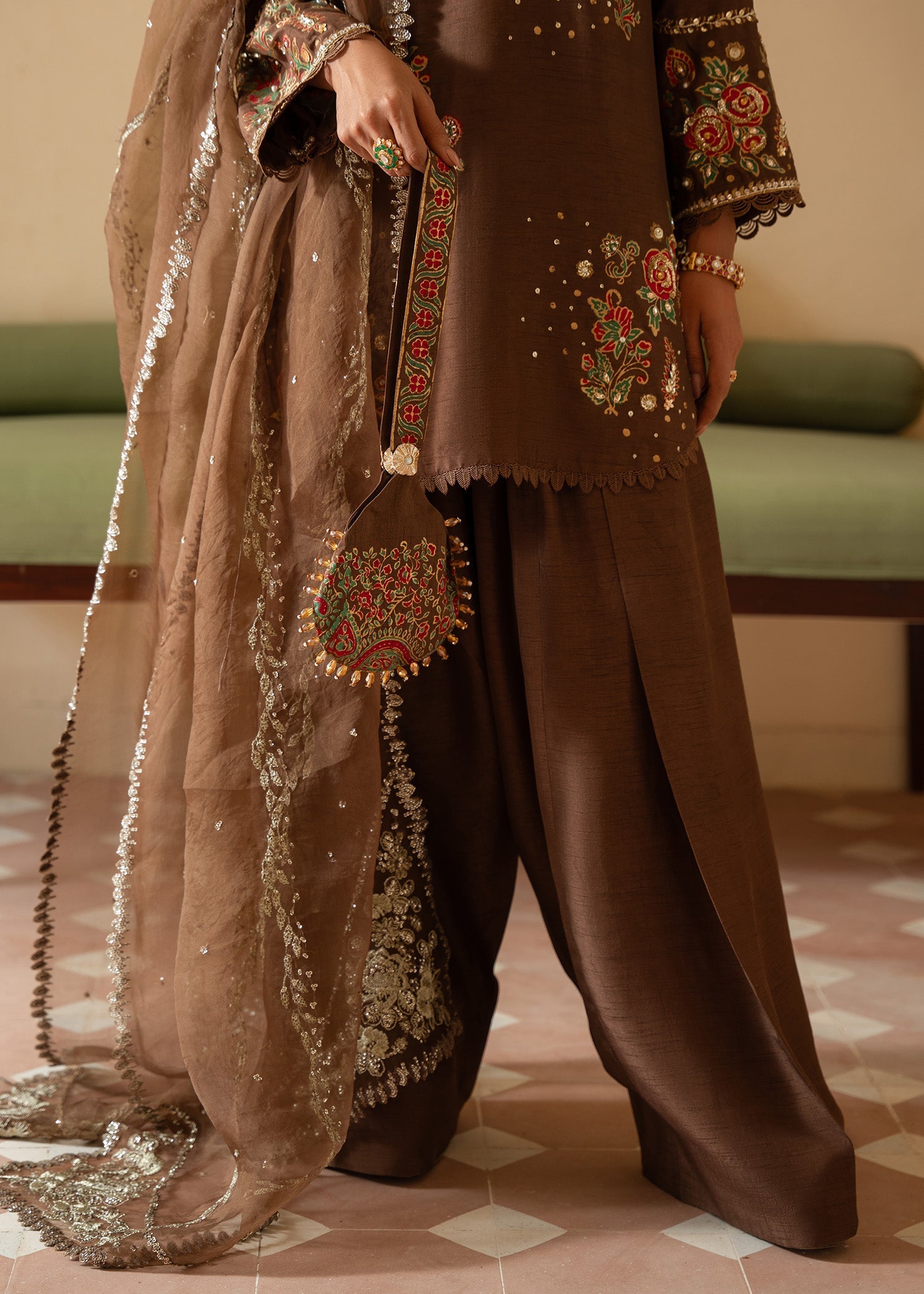 Sadaf Fawad Khan | Mehrma Wedding Formals | Hot Mocha by Sadaf Fawad Khan - Designer Dress - Type: Formal - Available at Libayah - 100% Original