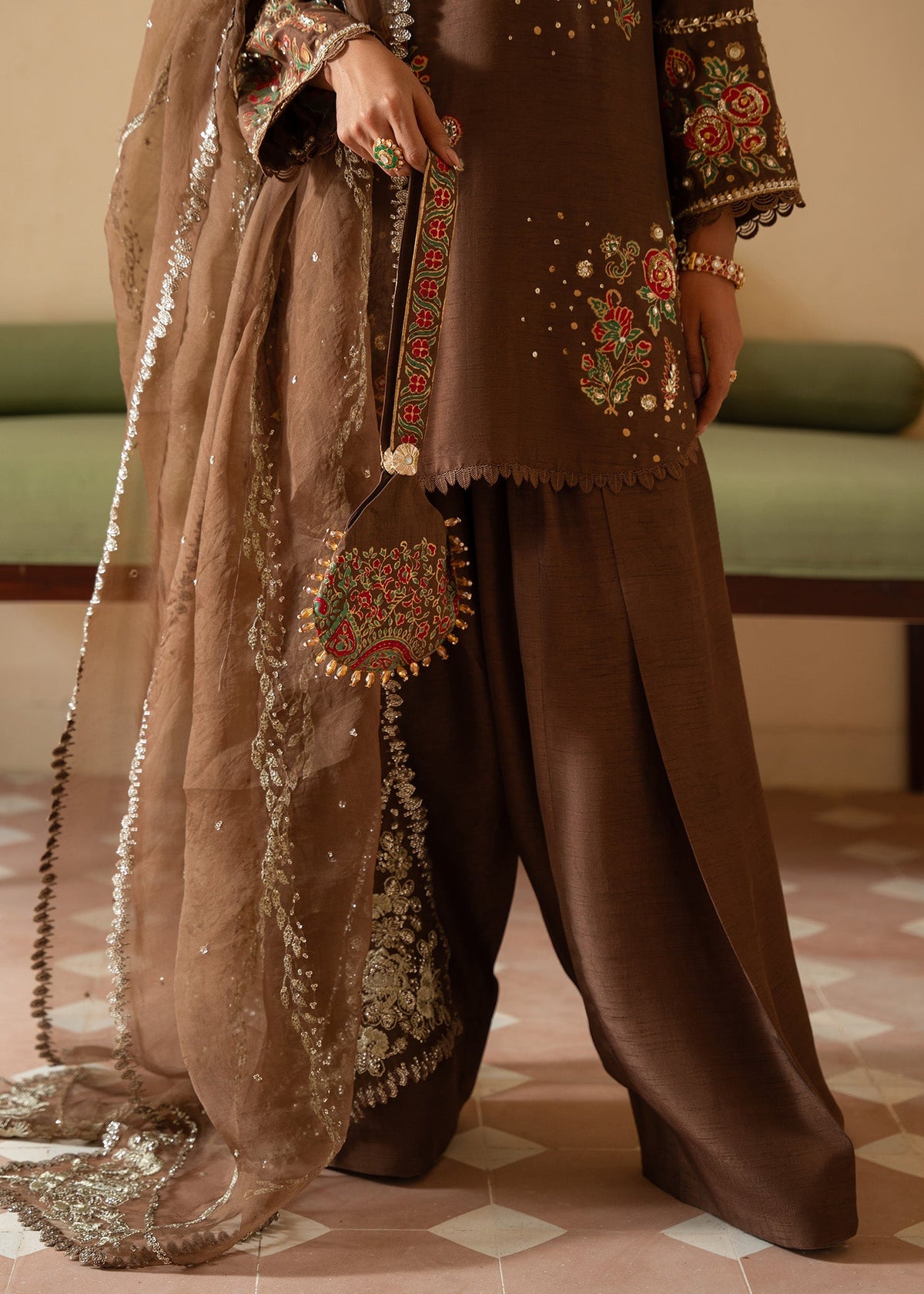 Sadaf Fawad Khan | Mehrma Wedding Formals | Hot Mocha by Sadaf Fawad Khan - Designer Dress - Type: Formal - Available at Libayah - 100% Original