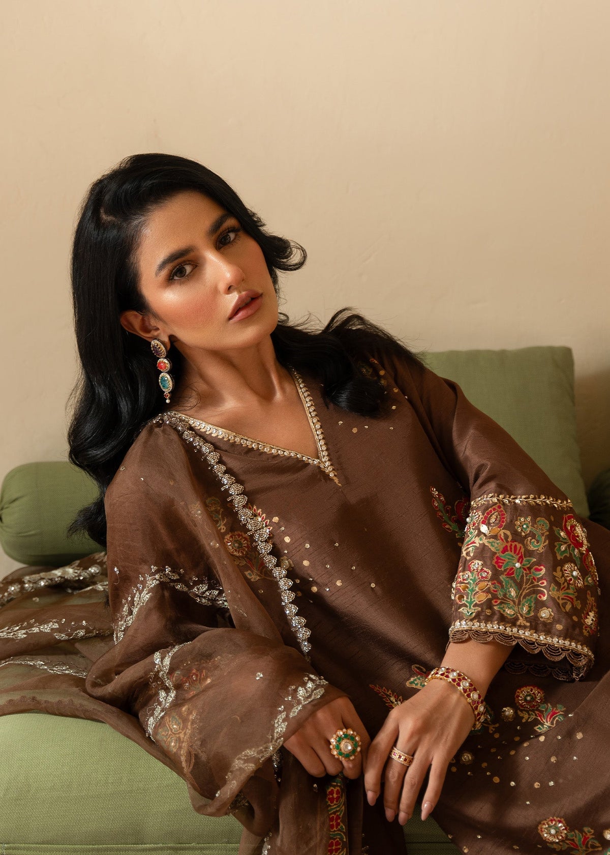 Sadaf Fawad Khan | Mehrma Wedding Formals | Hot Mocha by Sadaf Fawad Khan - Designer Dress - Type: Formal - Available at Libayah - 100% Original