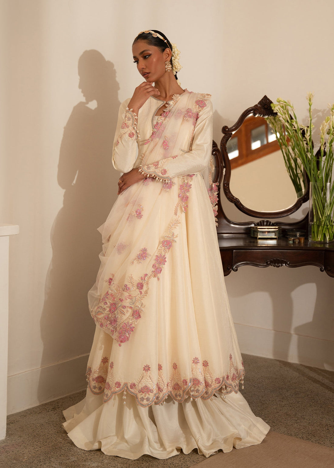 Sadaf Fawad Khan | Mehrma Wedding Formals | Peachy Cream by Sadaf Fawad Khan - Designer Dress - Type: Formal - Available at Libayah - 100% Original