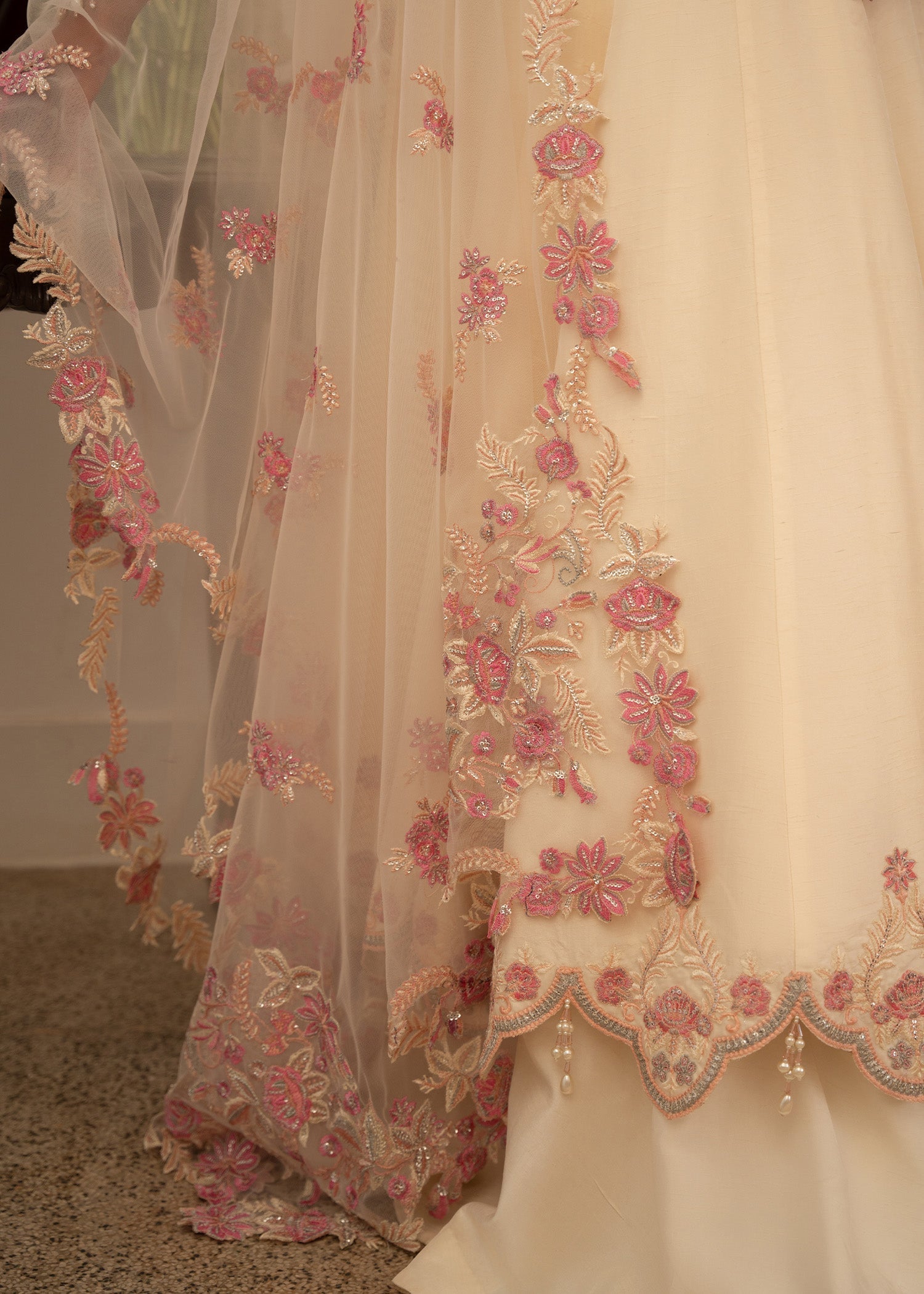 Sadaf Fawad Khan | Mehrma Wedding Formals | Peachy Cream by Sadaf Fawad Khan - Designer Dress - Type: Formal - Available at Libayah - 100% Original