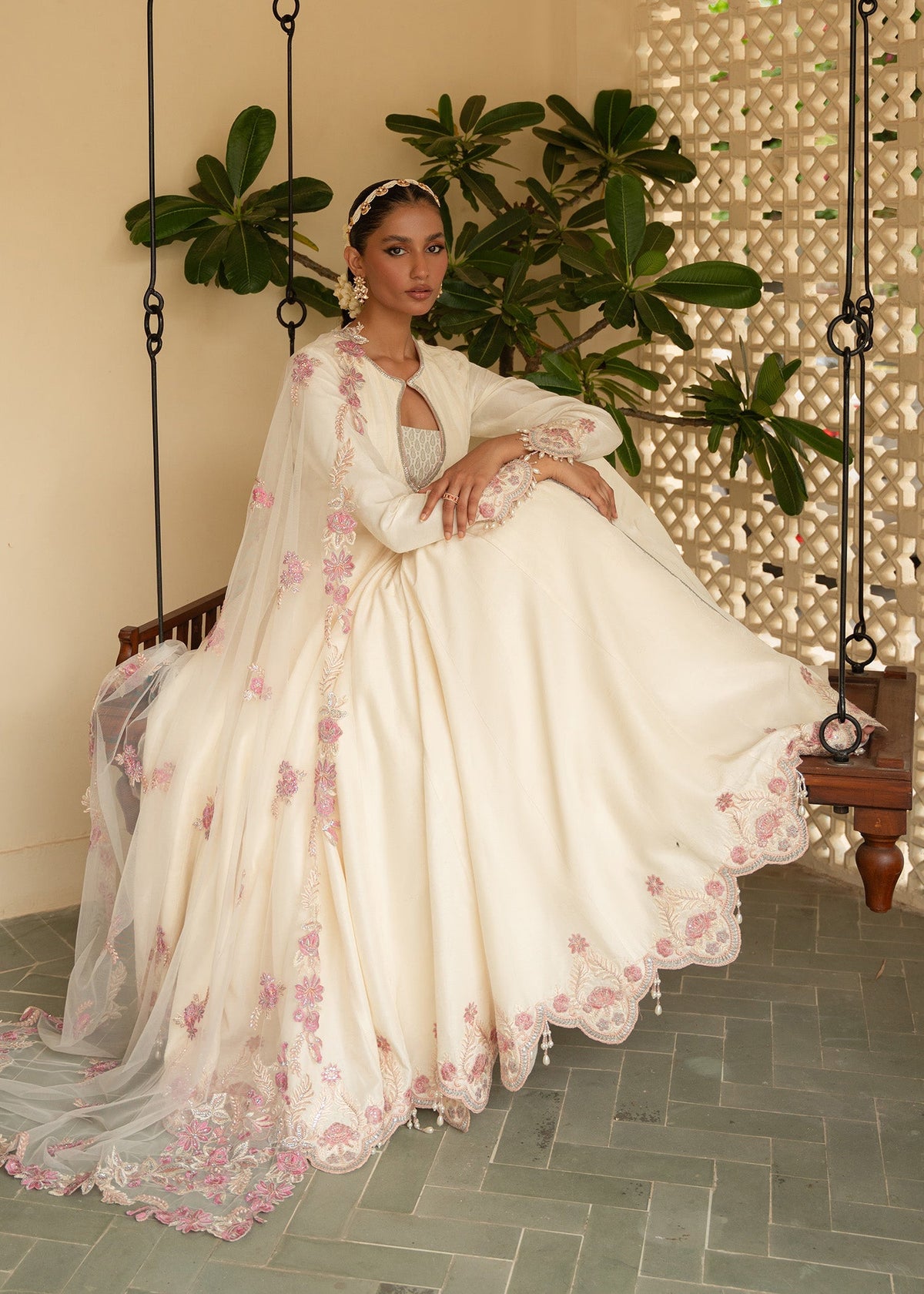 Sadaf Fawad Khan | Mehrma Wedding Formals | Peachy Cream by Sadaf Fawad Khan - Designer Dress - Type: Formal - Available at Libayah - 100% Original