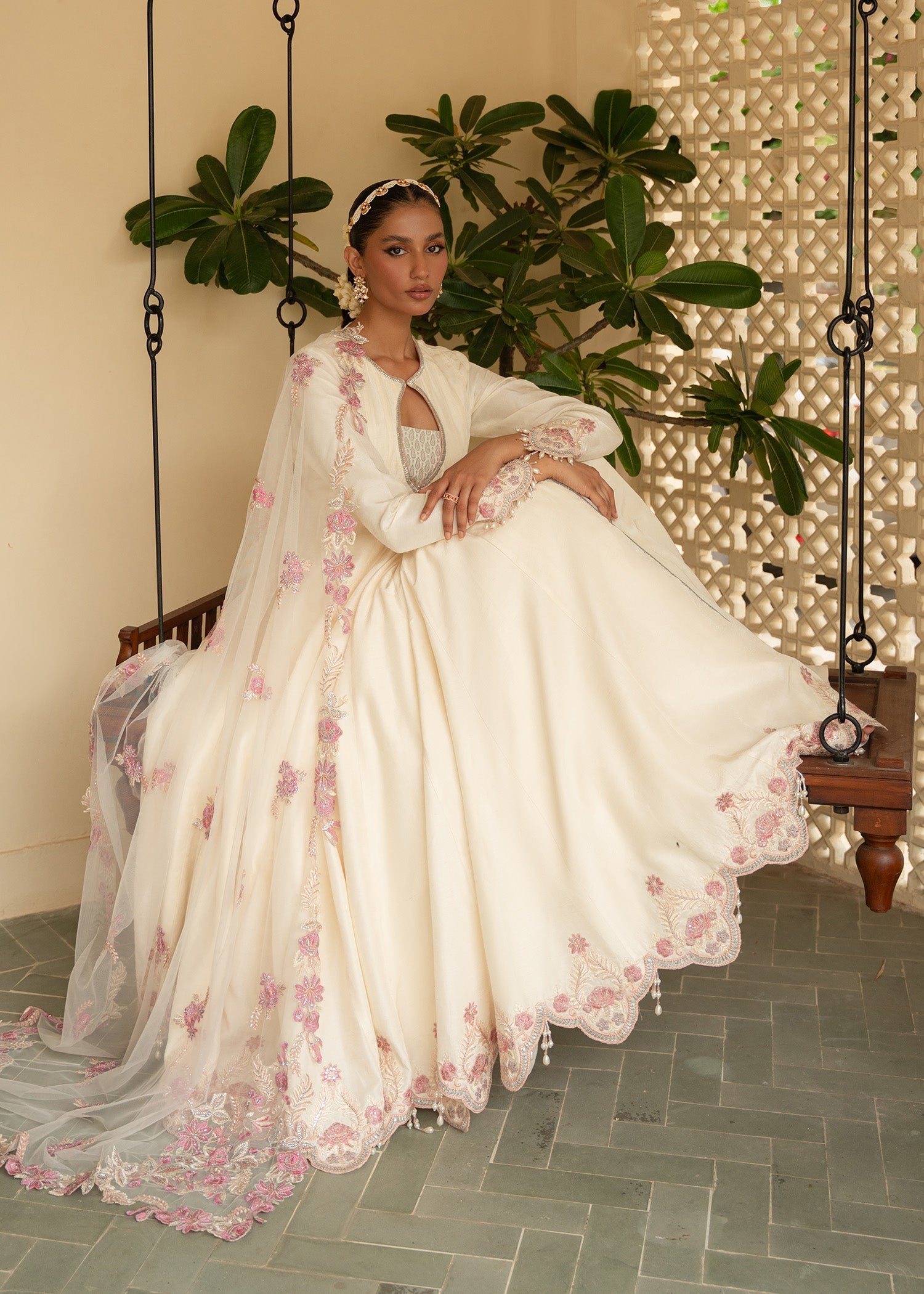 Sadaf Fawad Khan | Mehrma Wedding Formals | Peachy Cream by Sadaf Fawad Khan - Designer Dress - Type: Formal - Available at Libayah - 100% Original