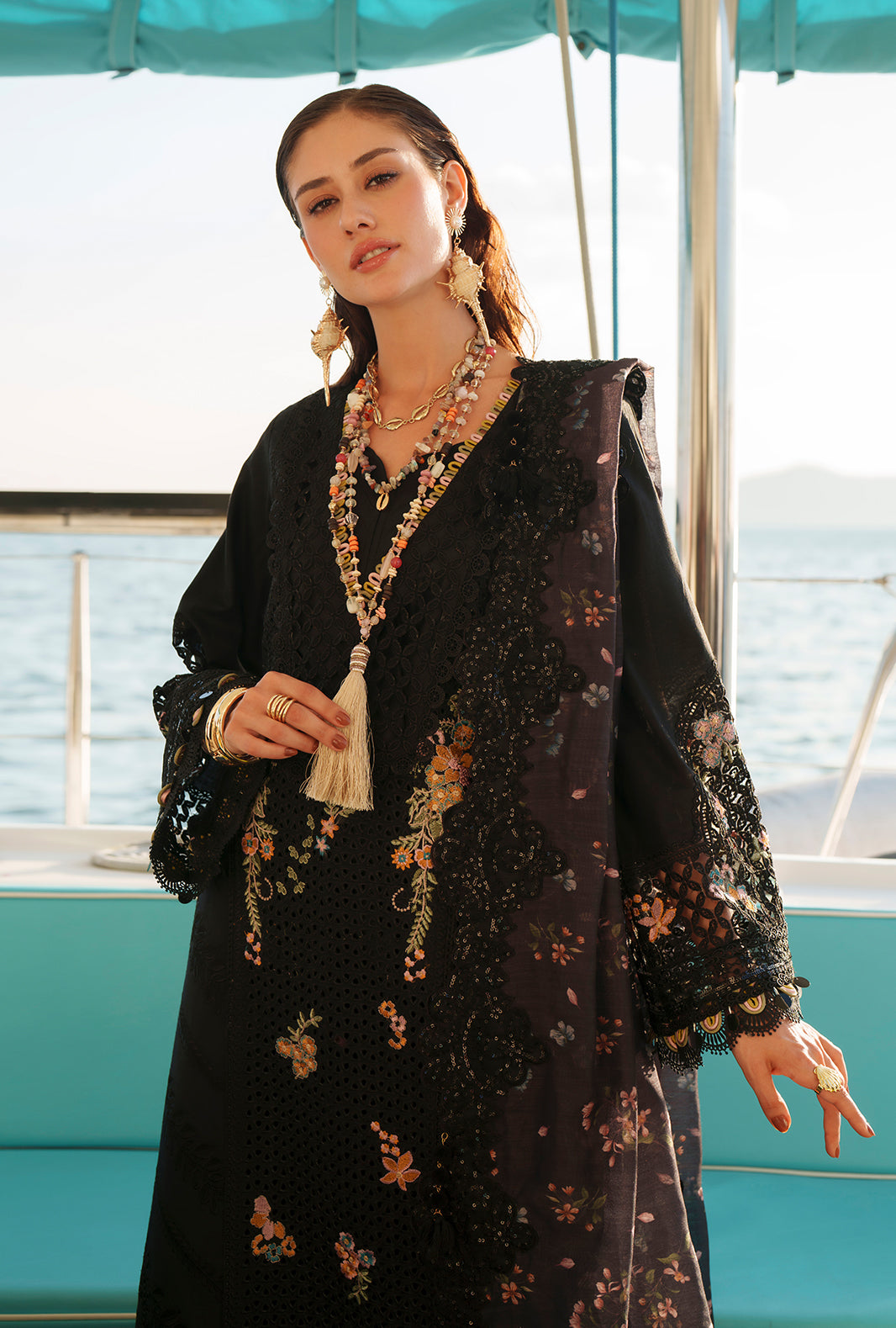 AJR Couture | Evara Luxury Lawn | Riela - Designer Dress - Type : Ladies Clothes - Available at Libayah - 100% Original