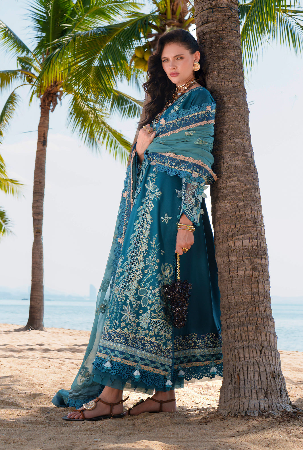 AJR Couture | Evara Luxury Lawn | Maela - Designer Dress - Type : Ladies Clothes - Available at Libayah - 100% Original