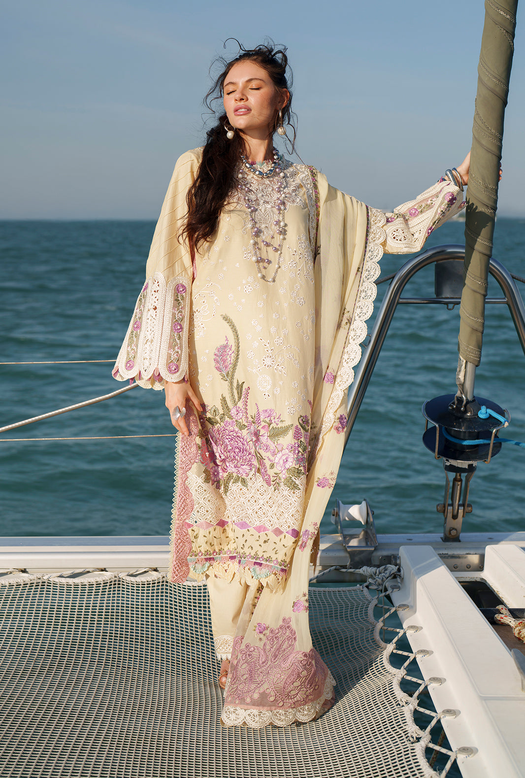 AJR Couture | Evara Luxury Lawn | Faria - Designer Dress - Type : Ladies Clothes - Available at Libayah - 100% Original