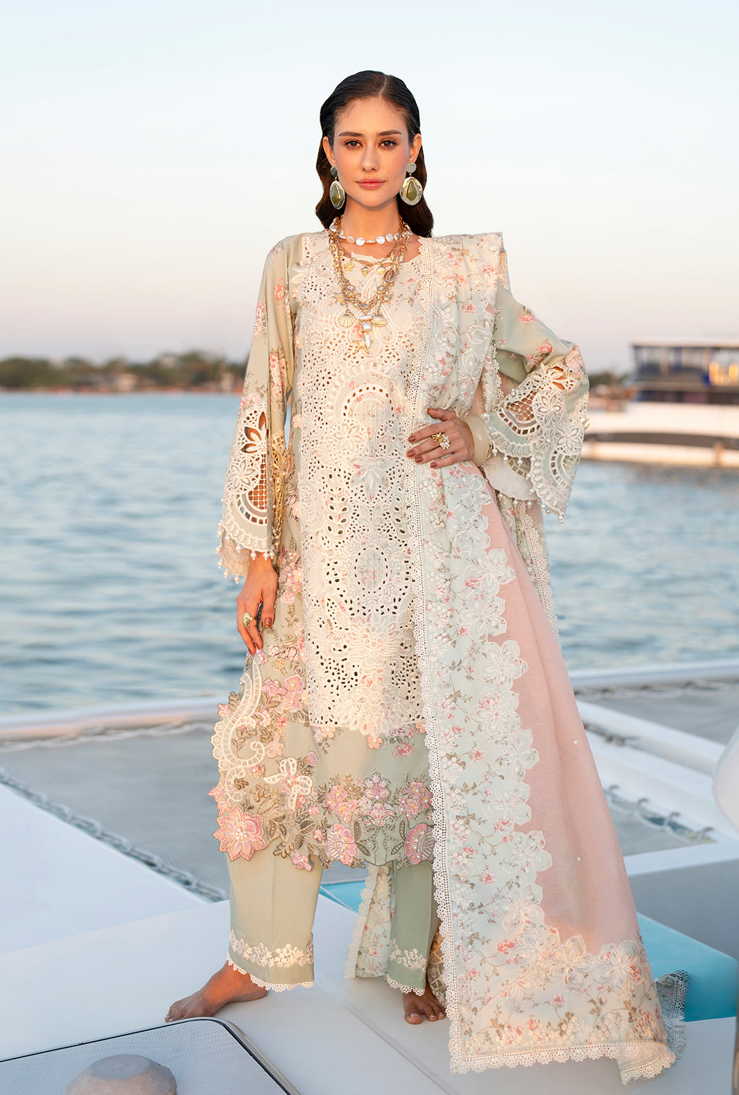 AJR Couture | Evara Luxury Lawn | Fyna - Designer Dress - Type : Ladies Clothes - Available at Libayah - 100% Original