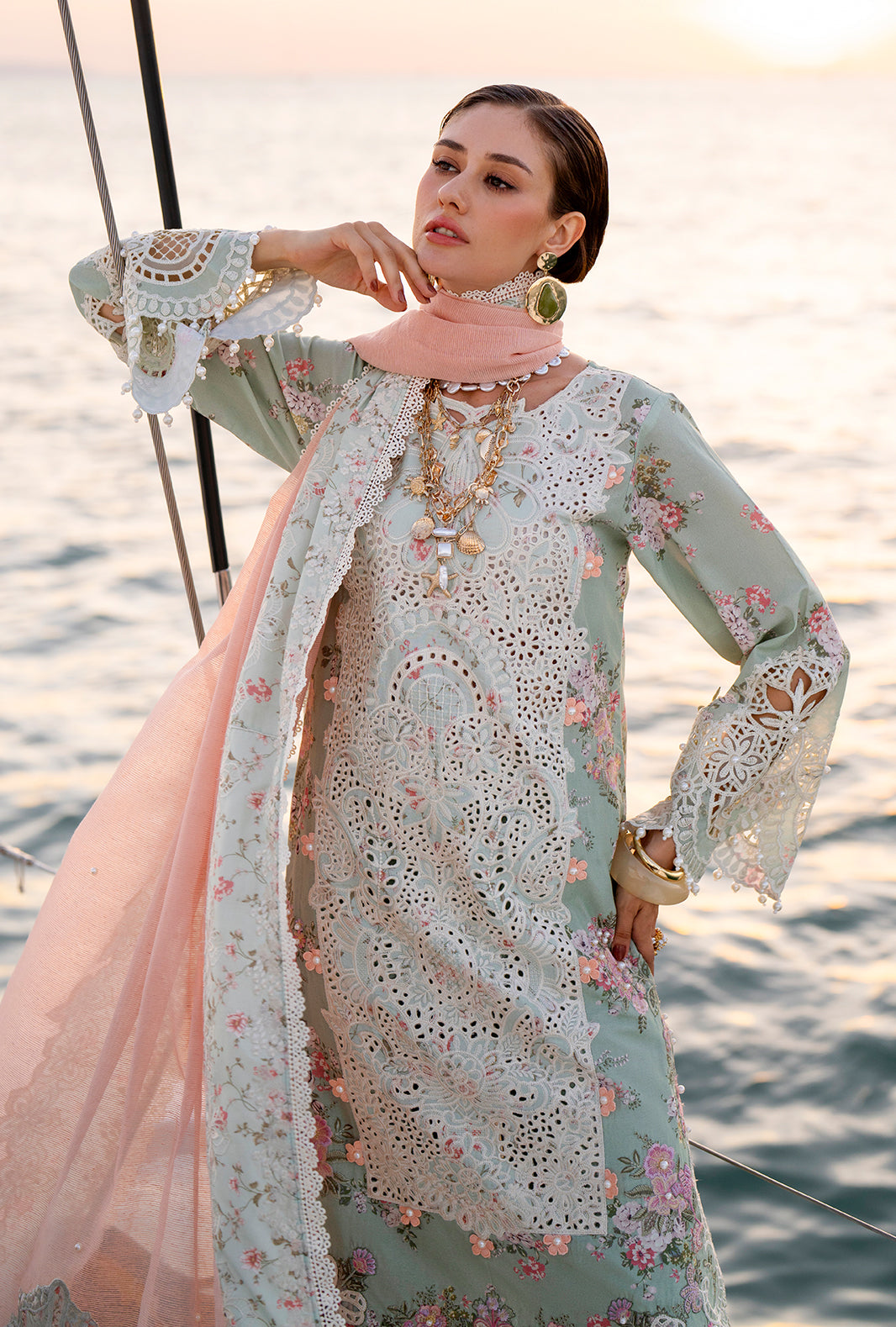 AJR Couture | Evara Luxury Lawn | Fyna - Designer Dress - Type : Ladies Clothes - Available at Libayah - 100% Original