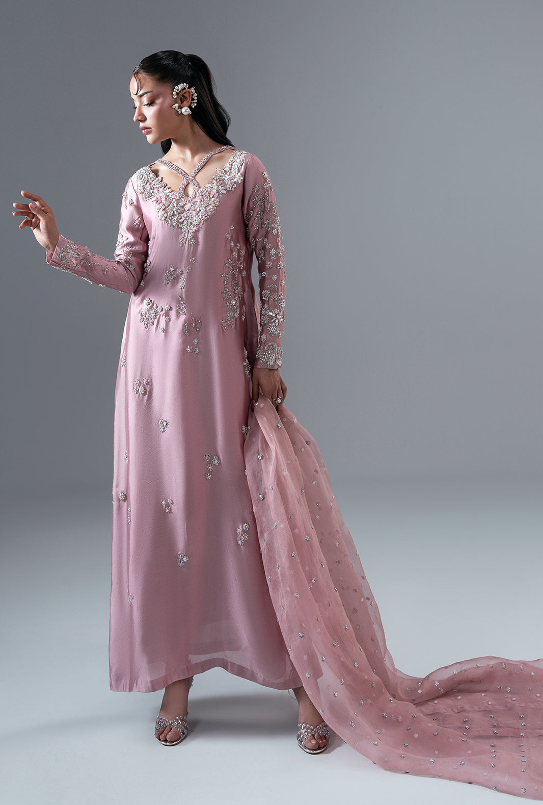 Ajr Couture | Symphony Pret 26 | Dusty Rose by Ajr Couture - Designer Dress  - Type : Ladies Clothes - Available at Libayah - 100% Original 