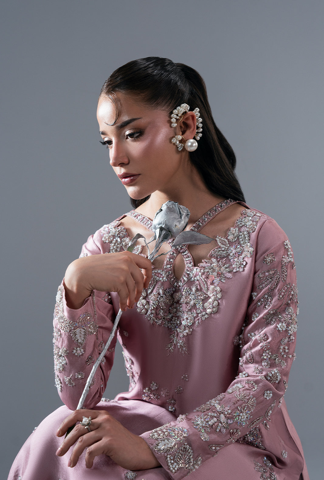 Ajr Couture | Symphony Pret 26 | Dusty Rose by Ajr Couture - Designer Dress  - Type : Ladies Clothes - Available at Libayah - 100% Original 